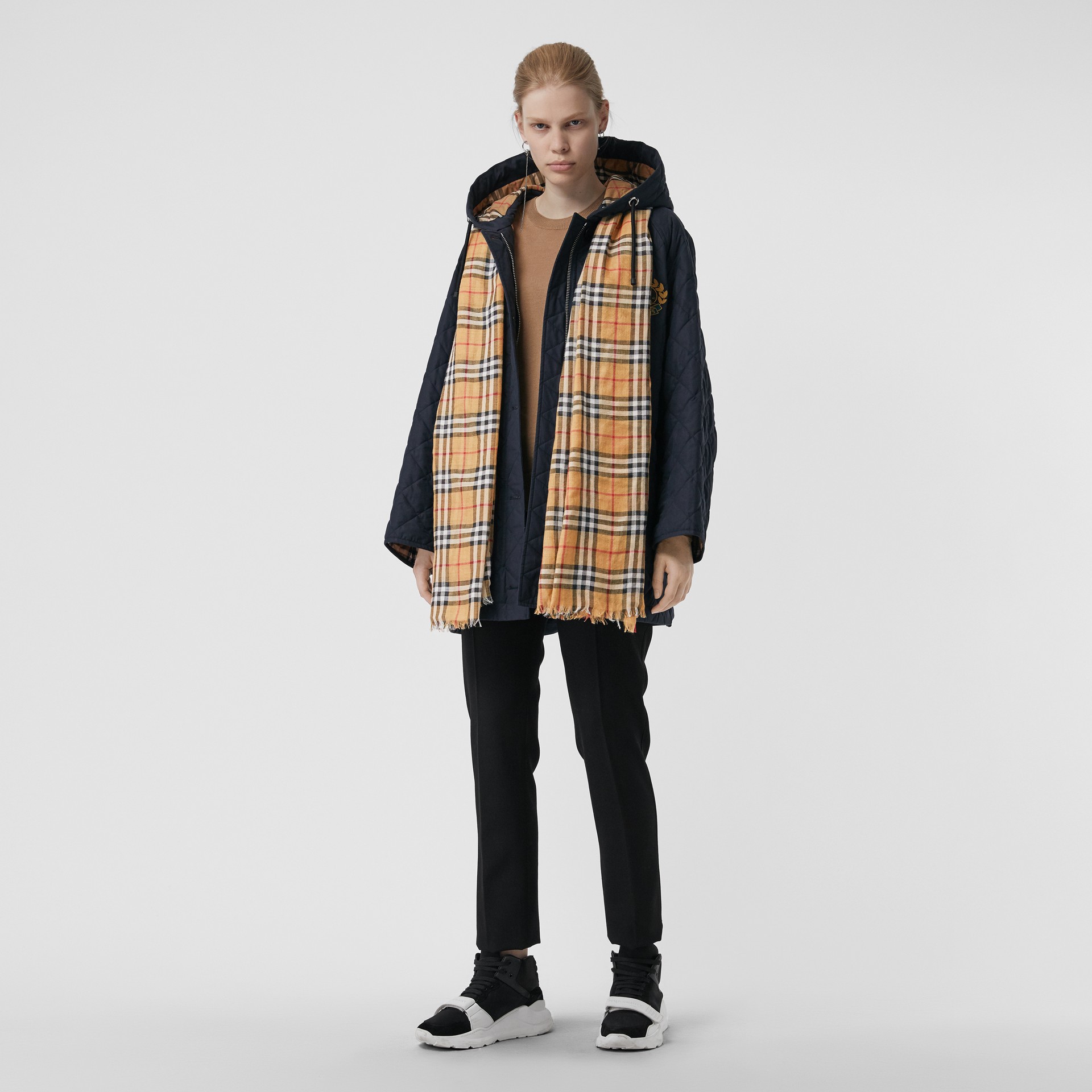 vintage check lightweight wool