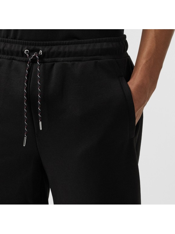 Cotton Blend Drawcord Shorts in Black - Men | Burberry United States