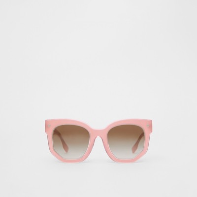 Geometric Frame Sunglasses in Pink 