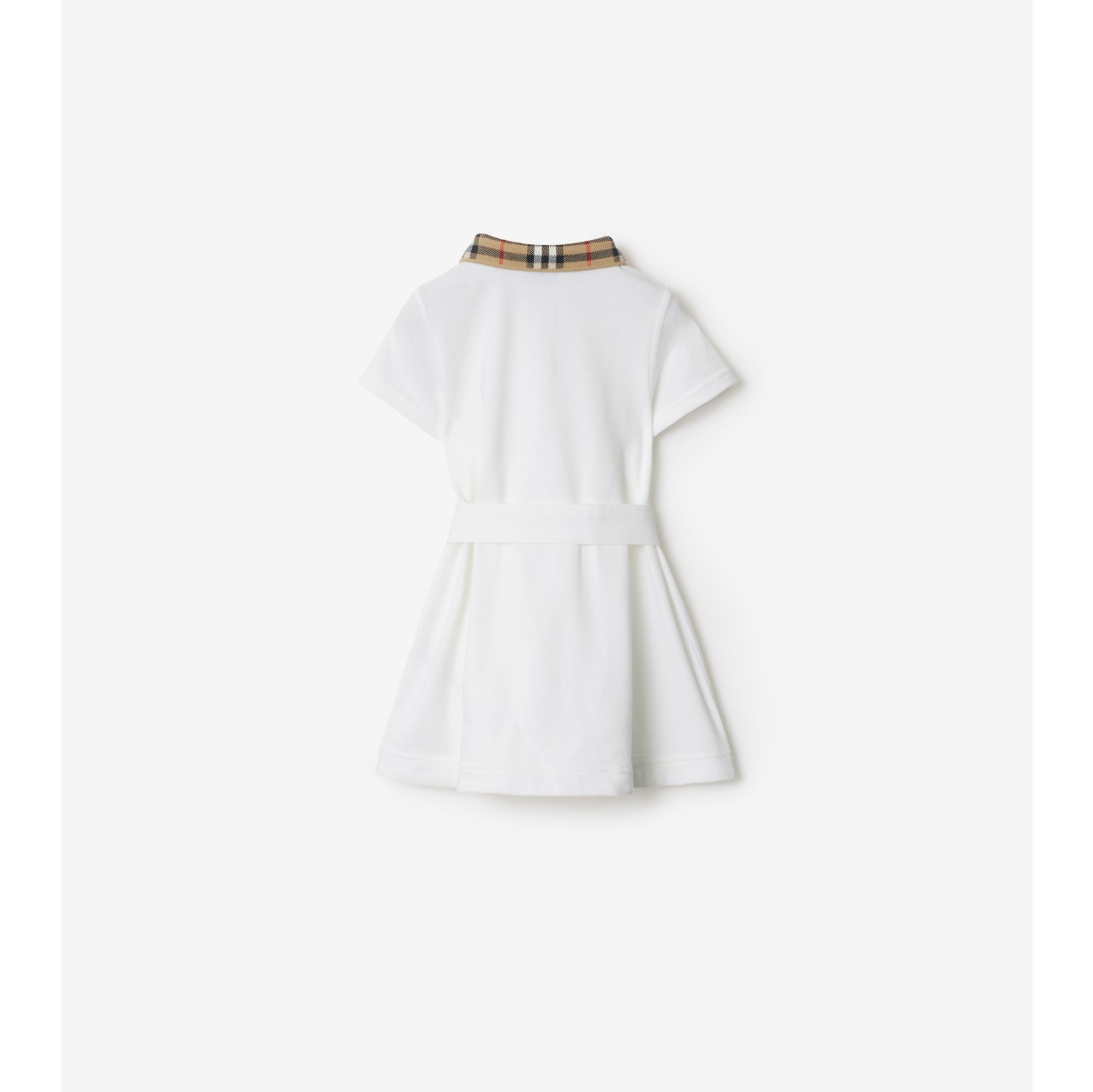 Check Collar Cotton Polo Shirt Dress