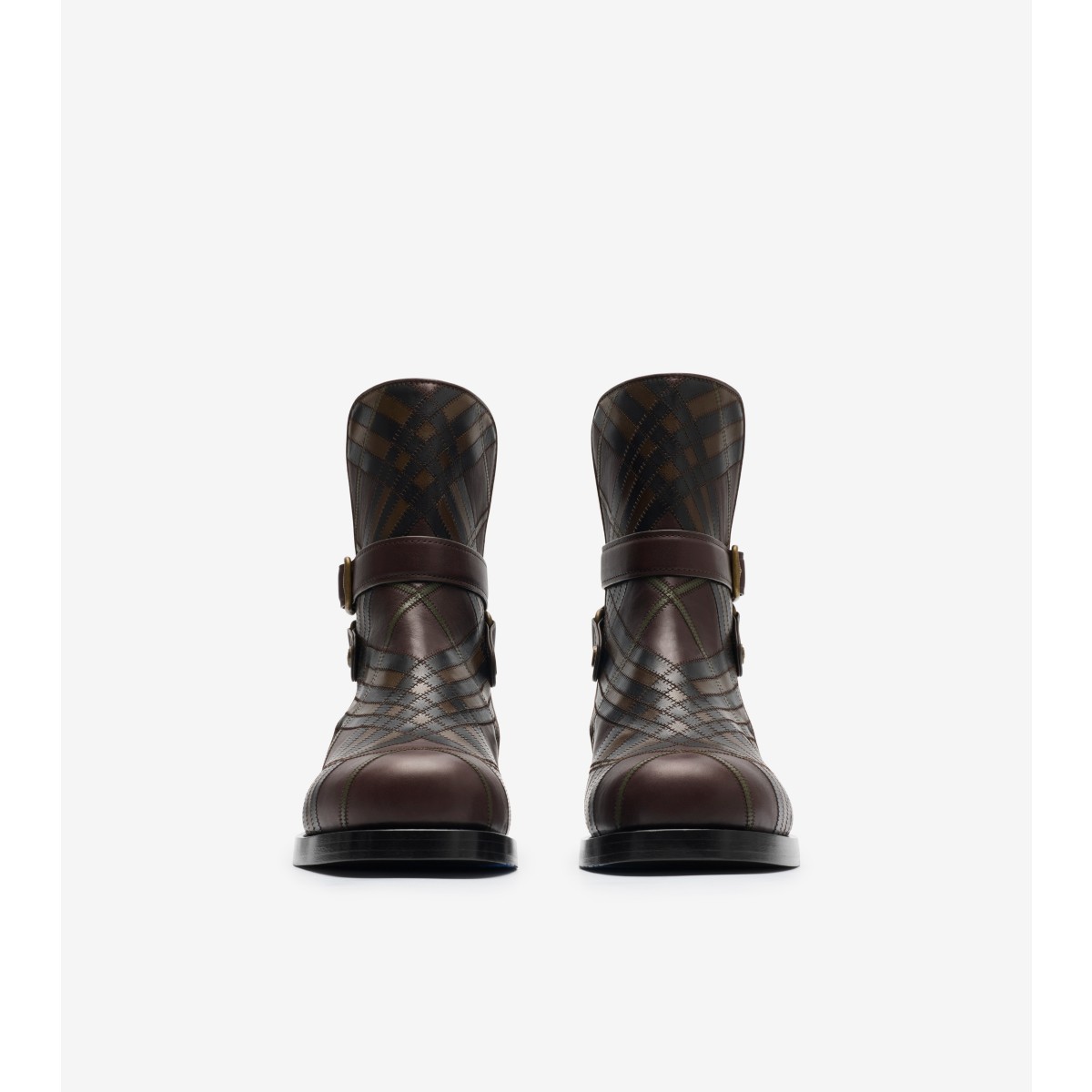  Check Leather Ledger Jodphur Boots​​