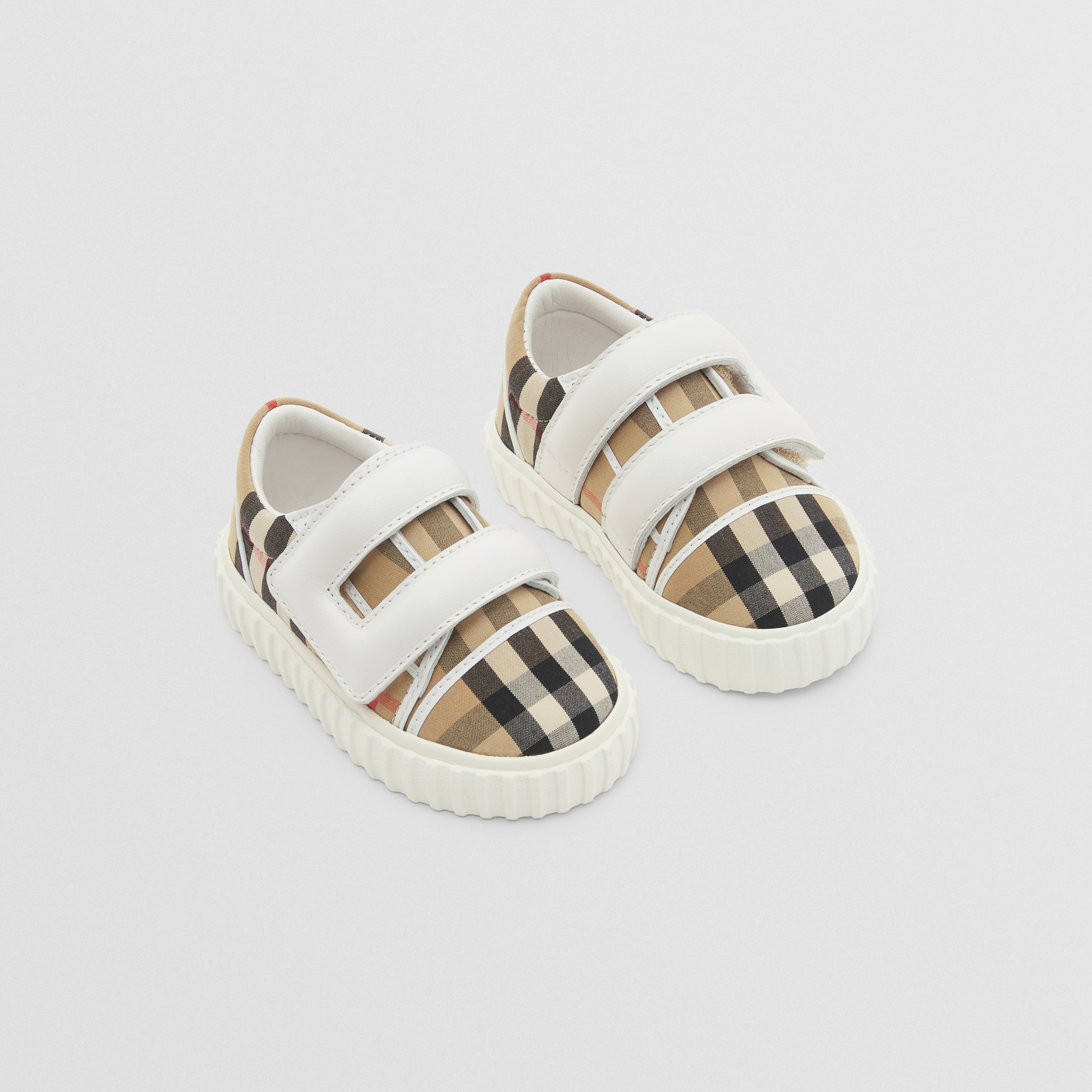 Vintage Check Cotton Sneakers in Archive Beige - Children | Burberry® Official - 1