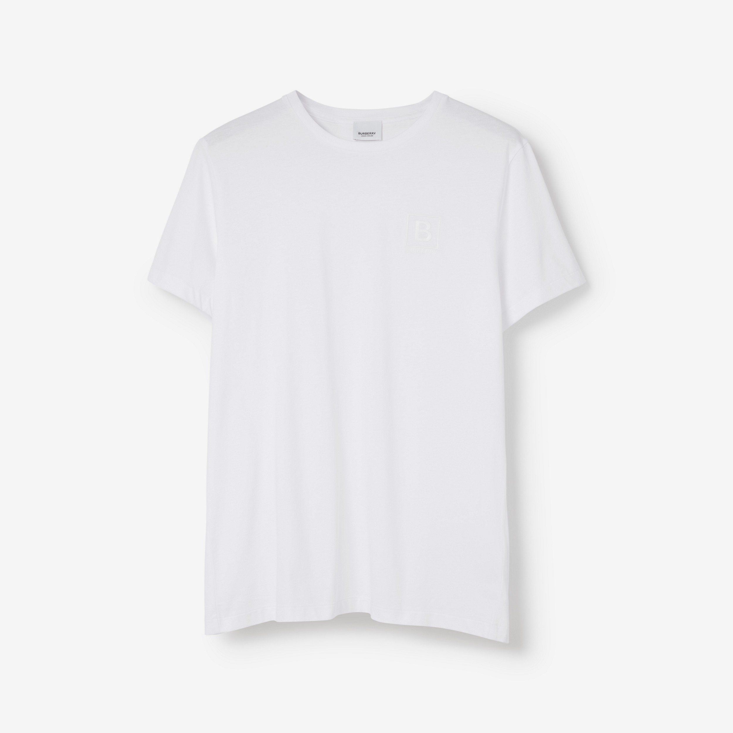 Camiseta de algodão com estampa gráfica de letra (Branco) - Homens | Burberry® oficial - 1