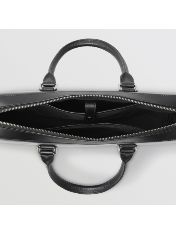 London Leather Briefcase in Black Men Burberry Canada