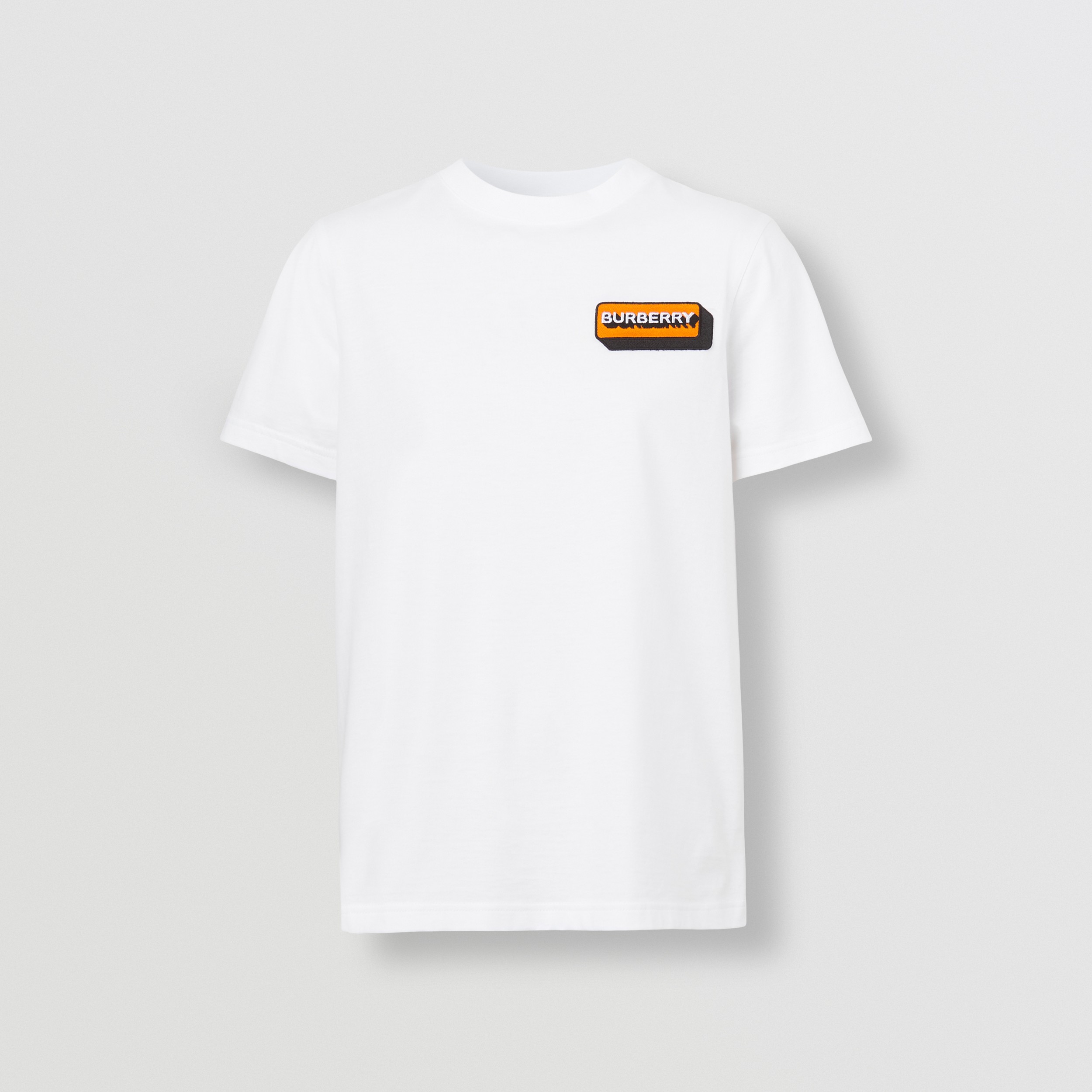 Logo Appliqué Cotton T-shirt in White - Women | Burberry® Official - 4
