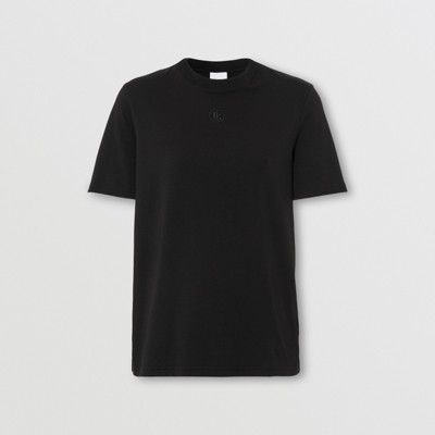 エンブロイダリー モノグラムモチーフ コットンTシャツ (ブラック) - ウィメンズ | Burberry®公式サイト