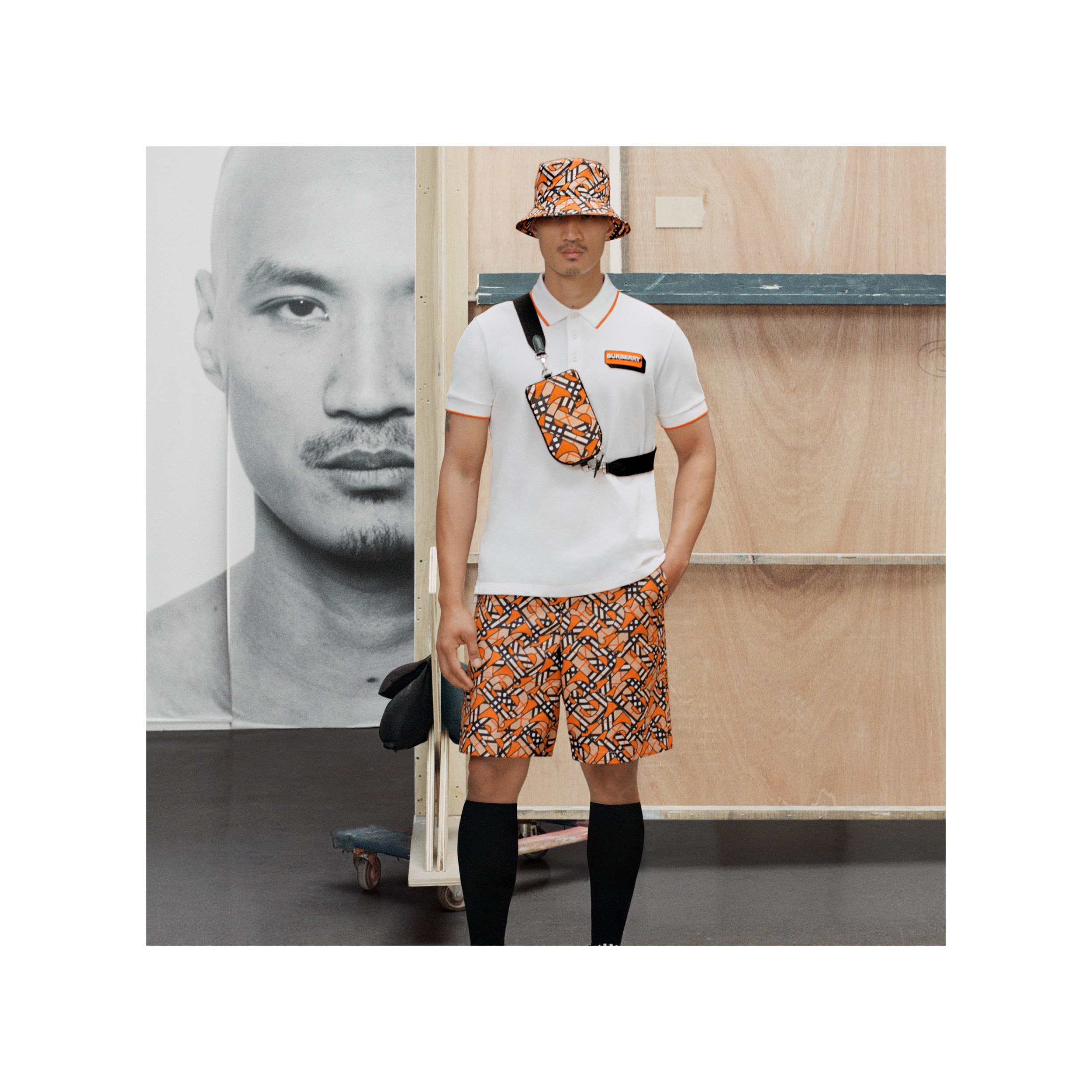 Monogram Print Nylon Bucket Hat in Orange | Burberry® Official - 2