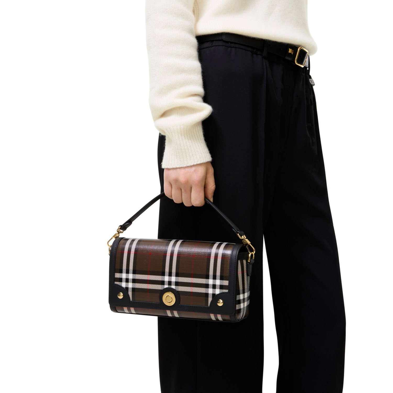 Top Handle Note Bag in Chocolate brown - Women | Burberry® Official