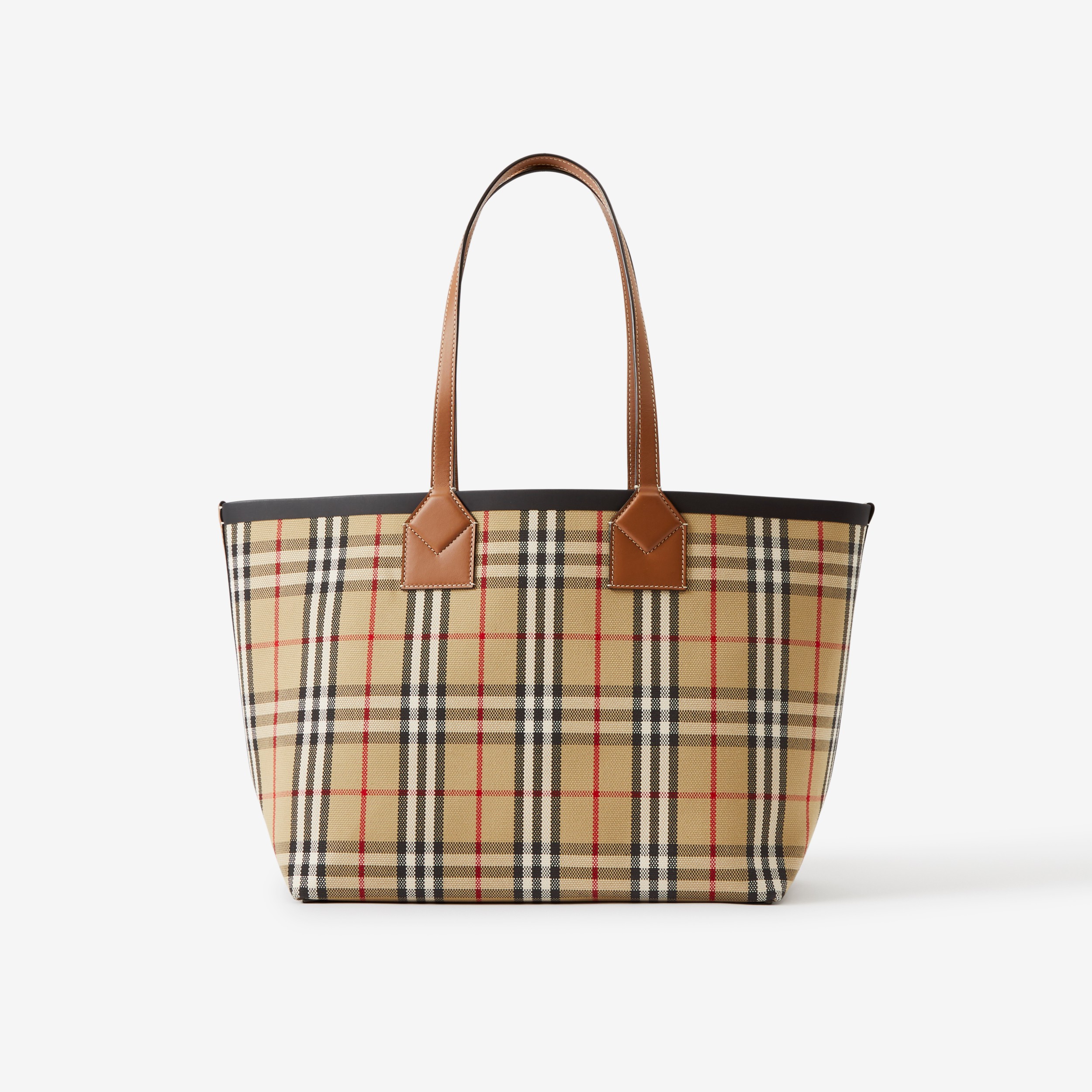 Cabas London moyen (Bois De Bruyère/noir) - Femme | Site officiel Burberry®