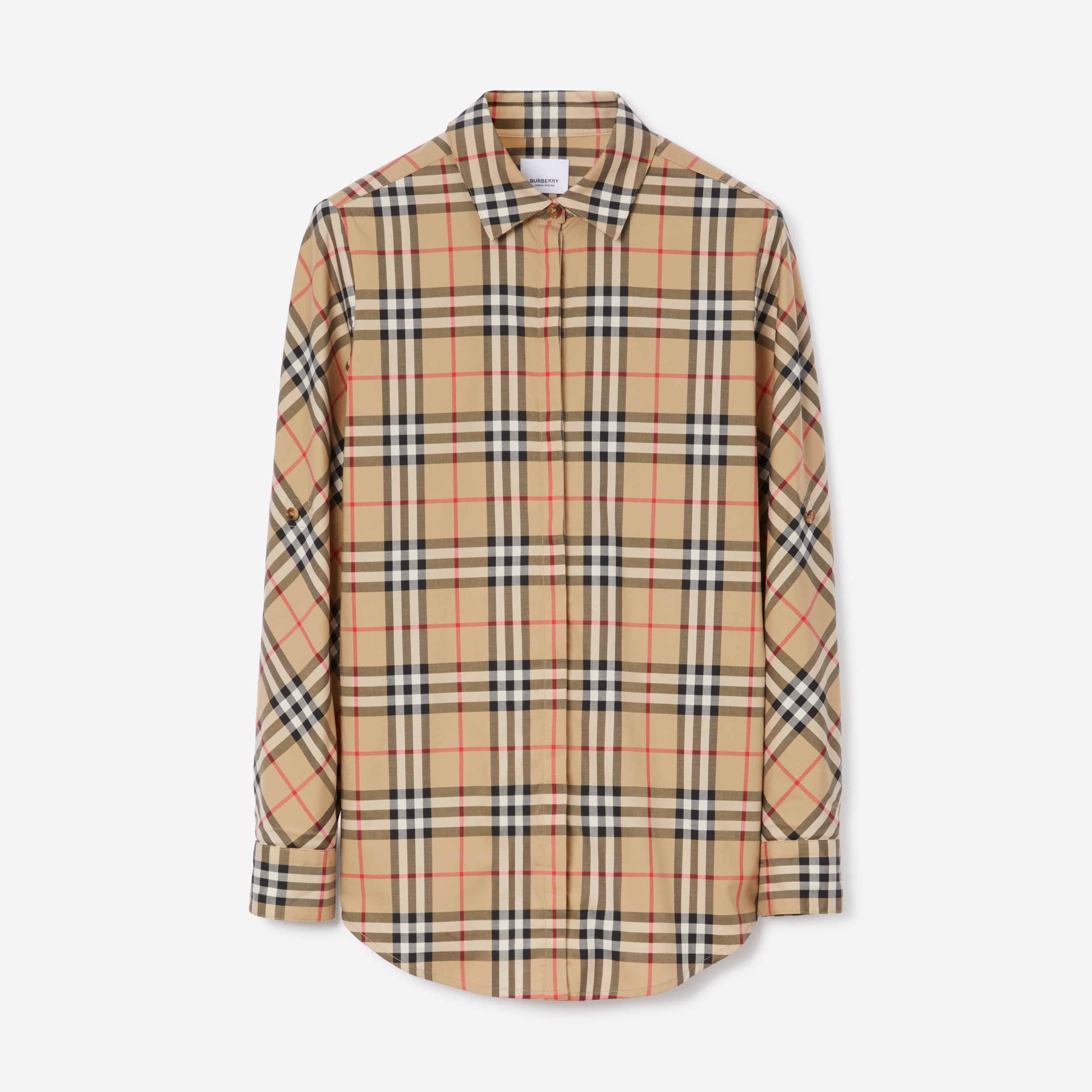 Vintage Check Cotton Twill Shirt in Archive Beige - Women | Burberry® Official