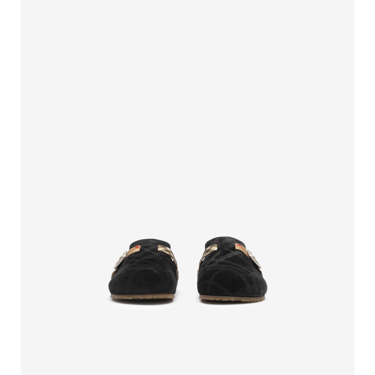  Check Shearling Urchin Clogs