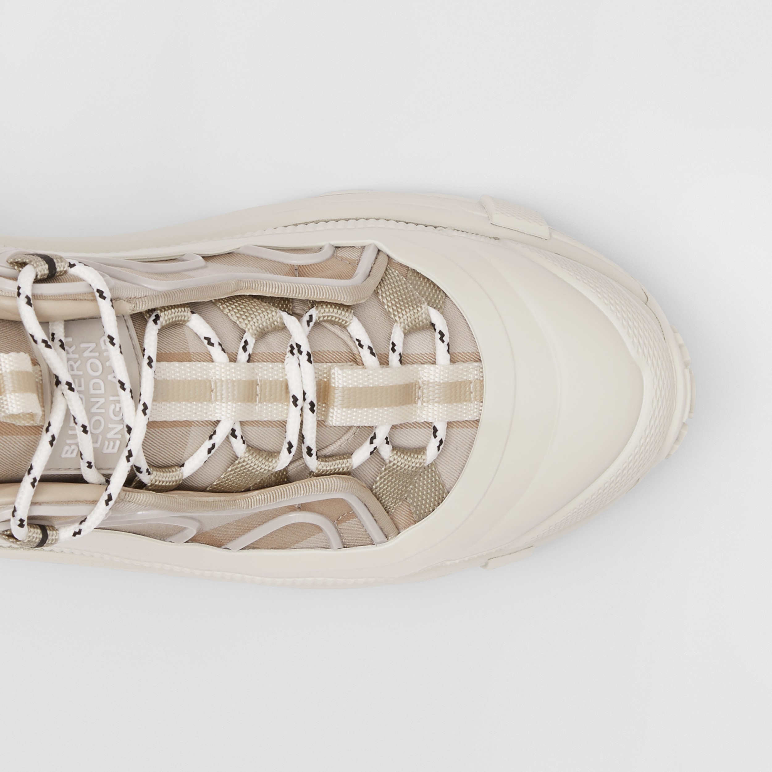 Check Cotton Arthur Sneakers in Soft Fawn - Women | Burberry® Official - 2