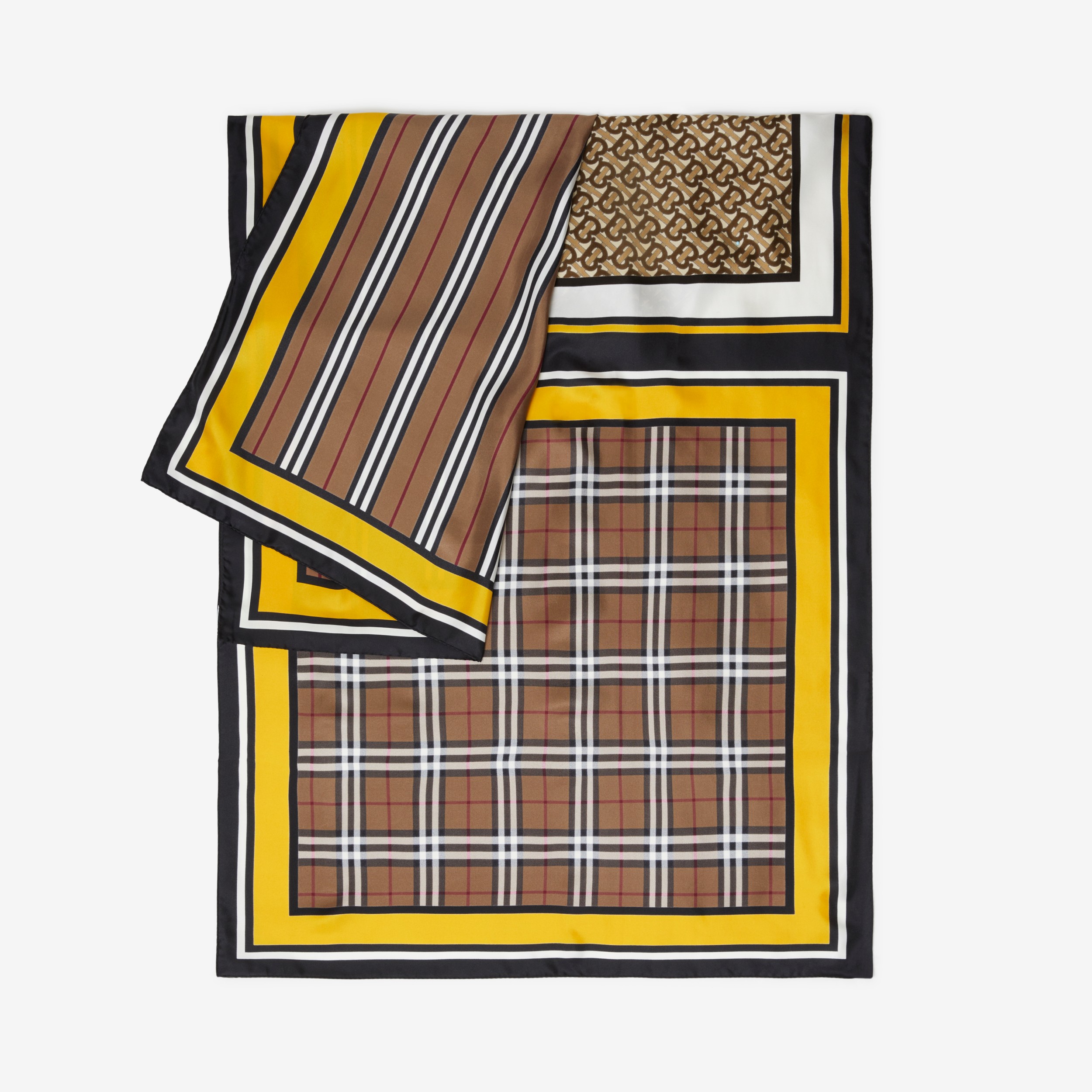 蒙太奇印花丝巾 (桦木棕) | Burberry® 博柏利官网 - 3