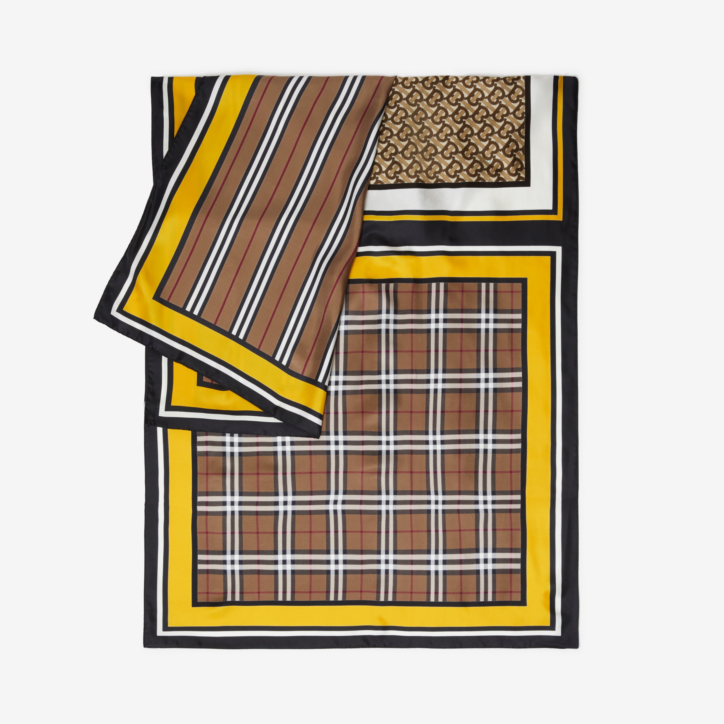 Montage Print Silk Scarf in Birch Brown | Burberry® Official