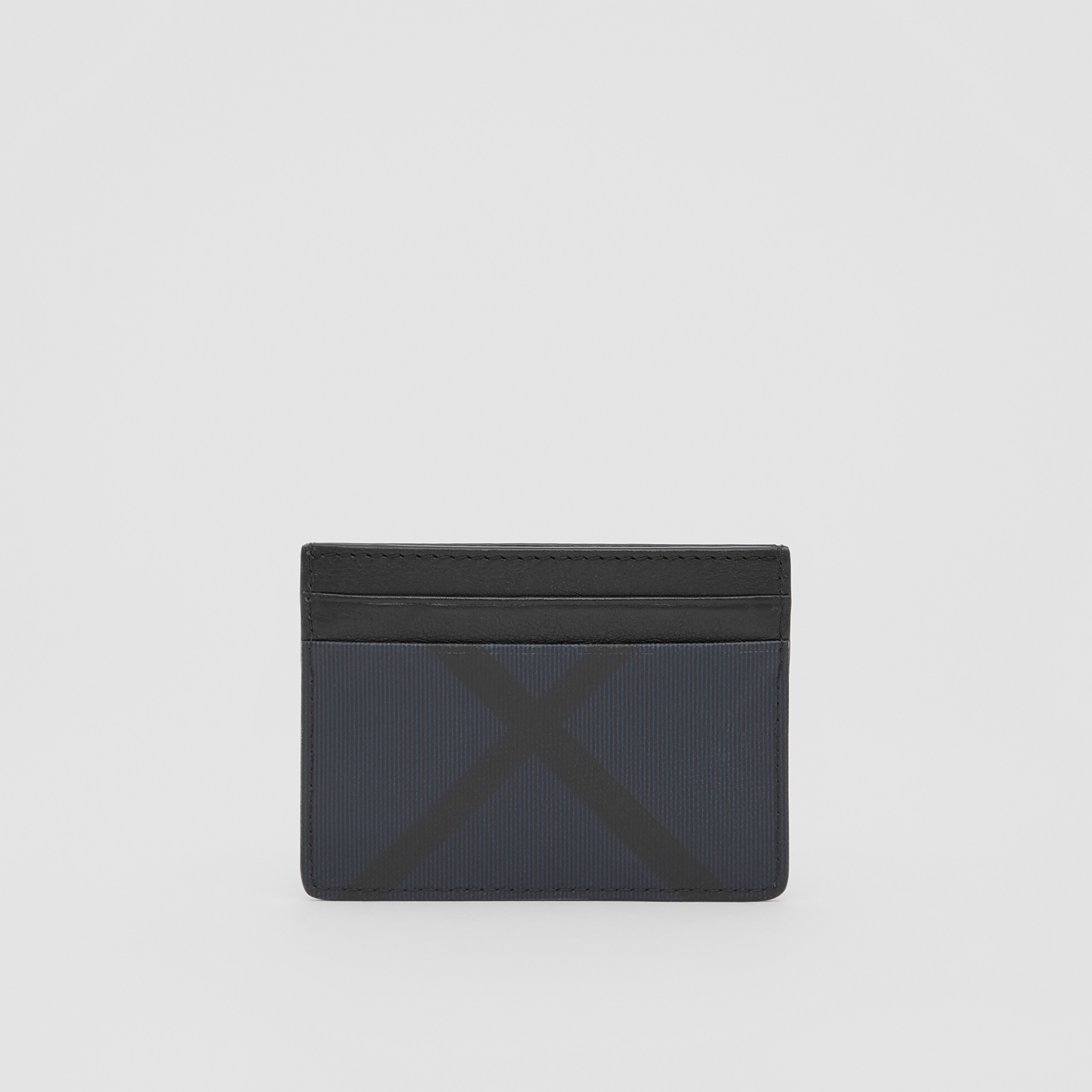 Check and Leather Card in Navy - Men | Burberry Hong Kong S.A.R., China