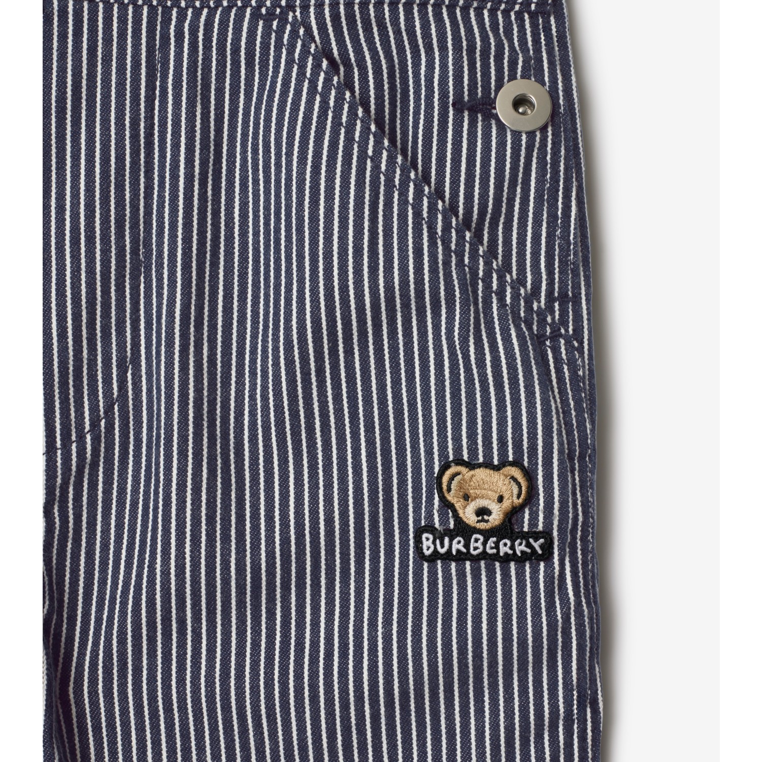 Striped Denim Dungarees