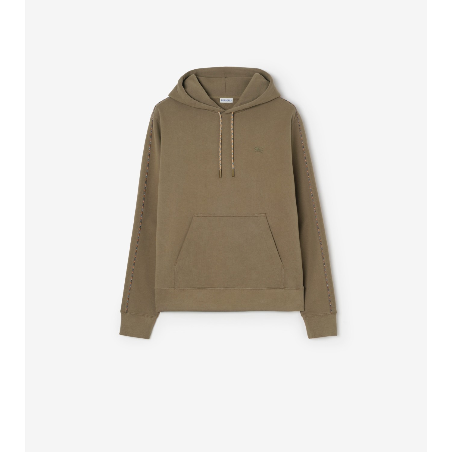Check Piping Cotton Hoodie
