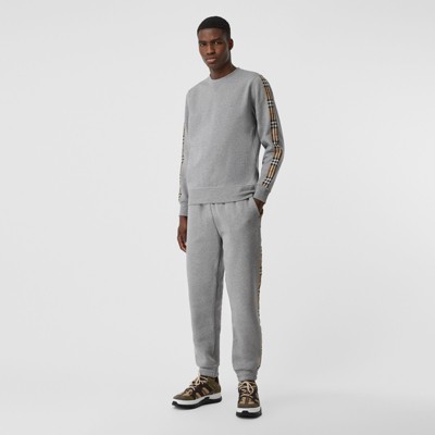 vintage check panel jersey sweatshirt