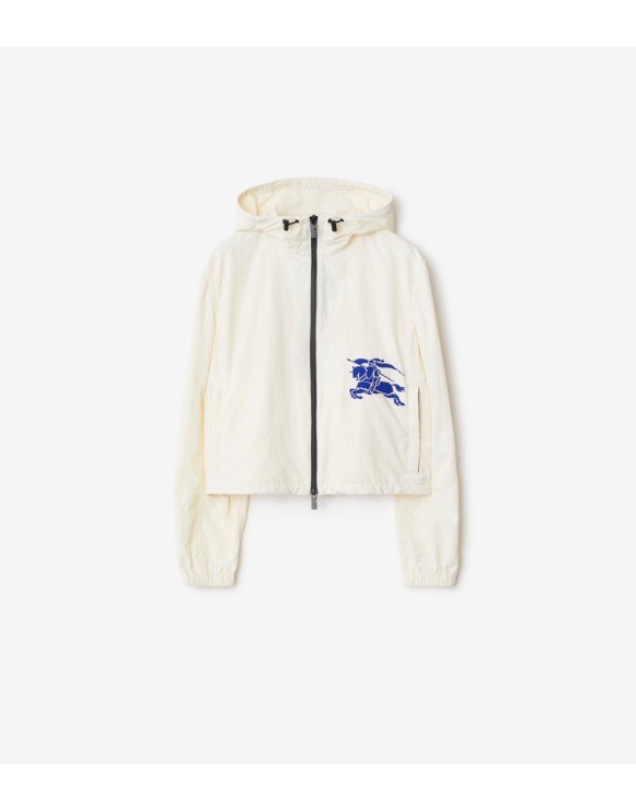 Cropped Nylon Hooded Jacket