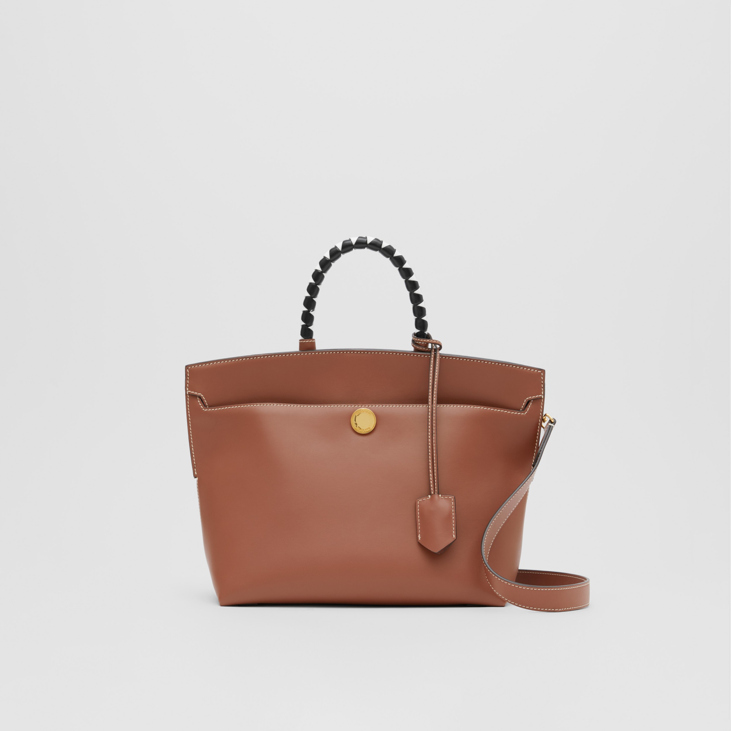Small Leather Society Top Handle Bag in Tan - Women | Burberry Canada
