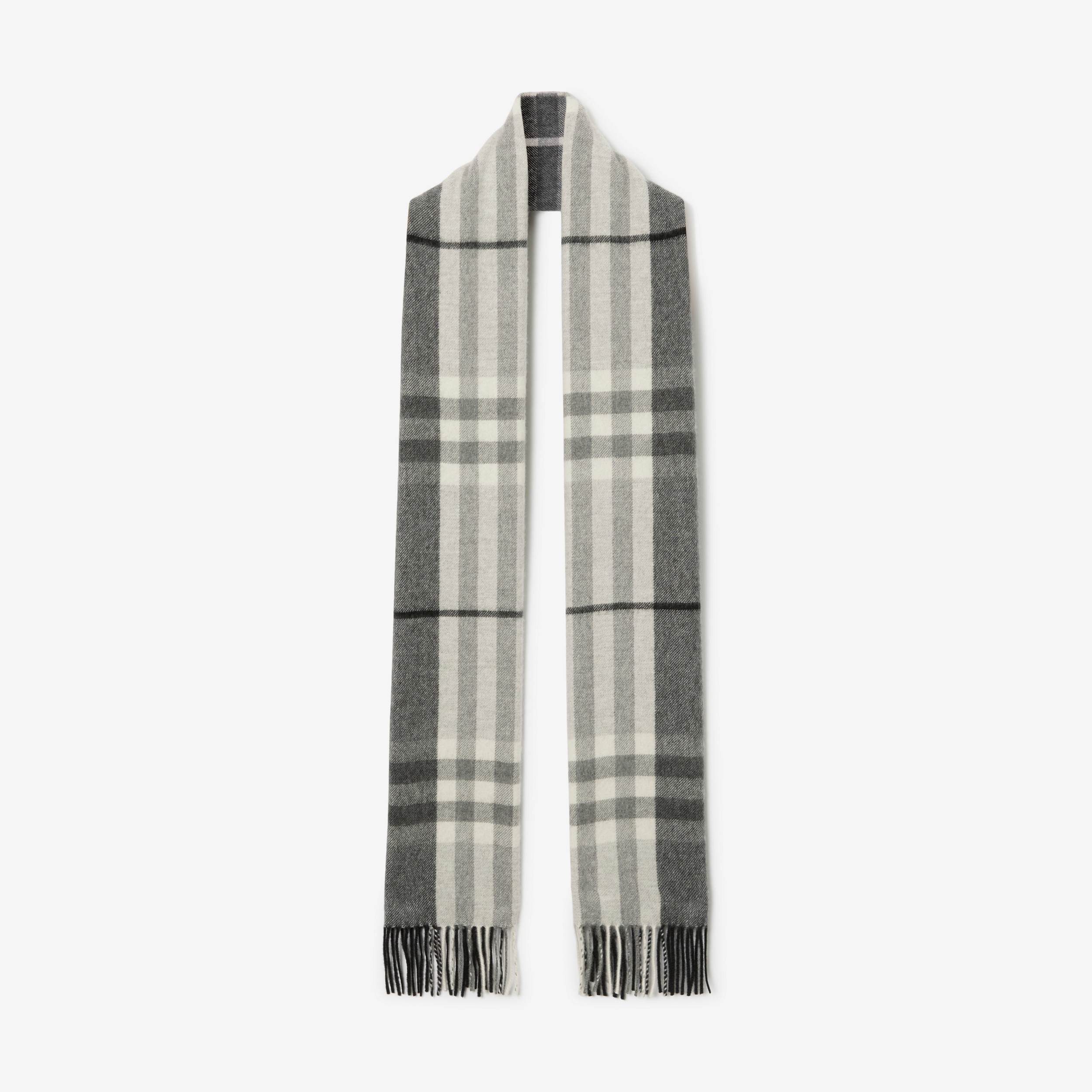 The Burberry Check Cashmere Scarf in Shale Grey | Burberry® Official - 1