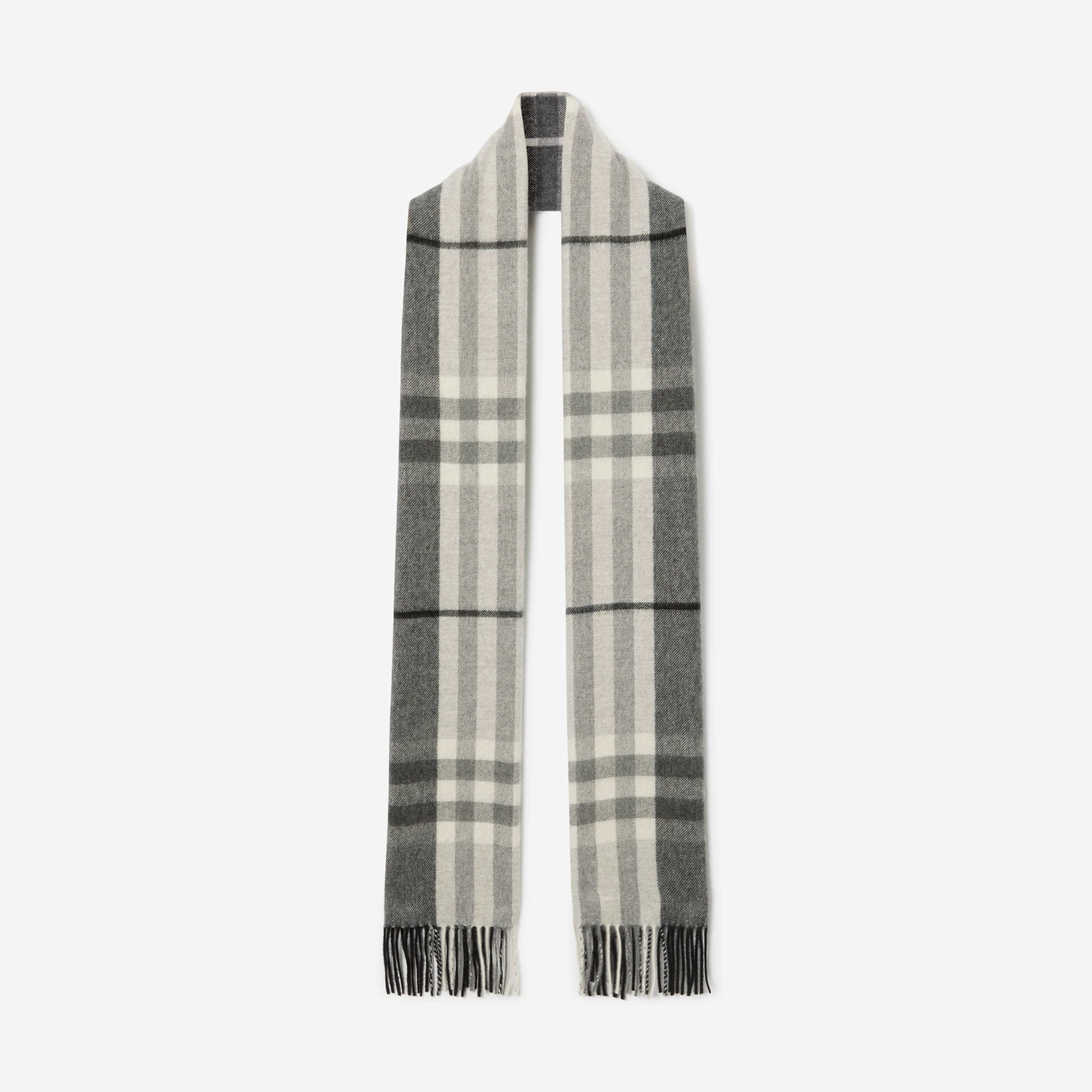 The Burberry Check Cashmere Scarf in Shale Grey Burberry® Official