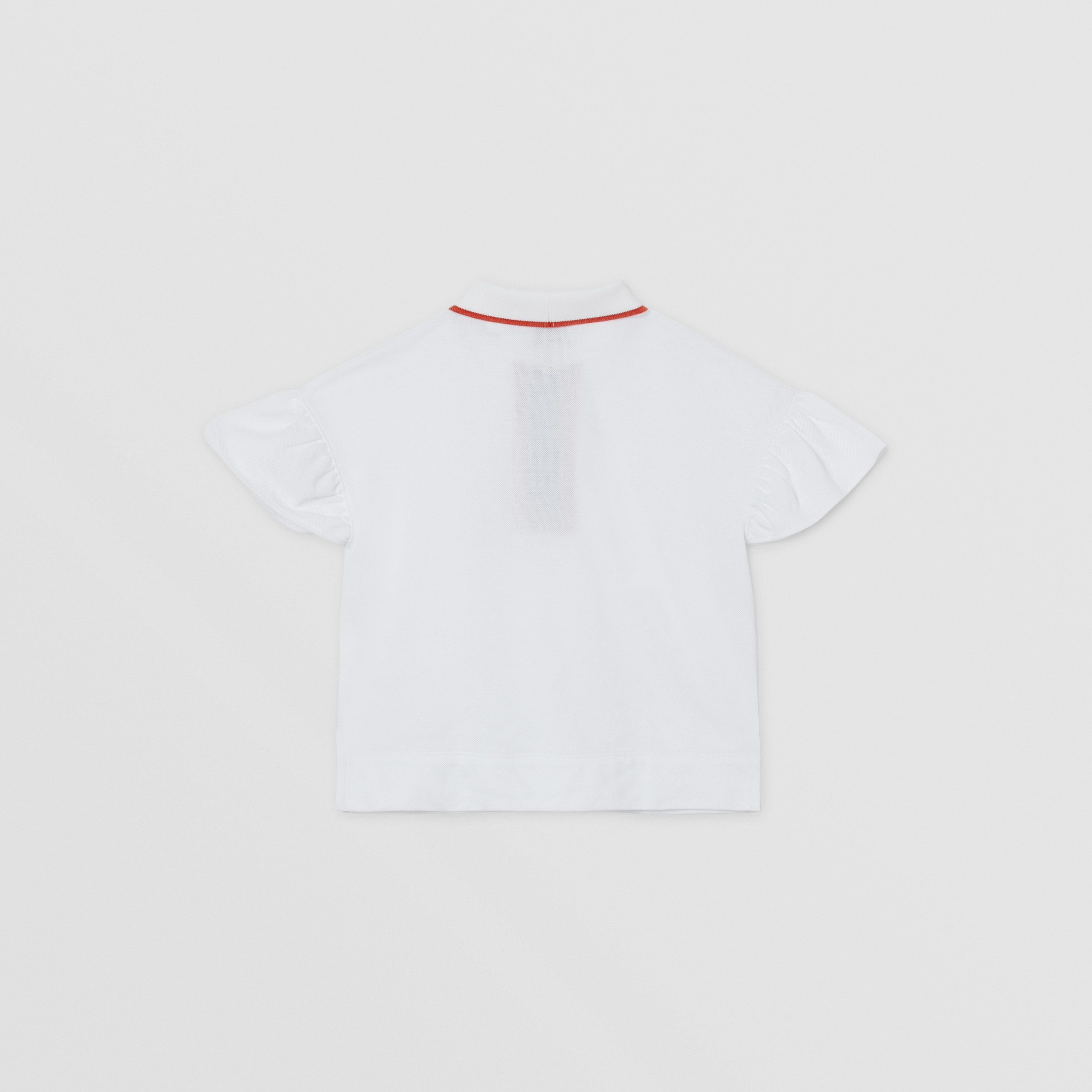 Poloshirt aus Baumwolle mit Streifendetail am Frontreißverschluss (Weiß) | Burberry® - 4
