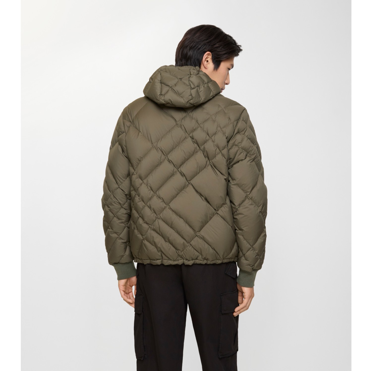 Check-stitch Nylon Doversgreen Puffer Jacket