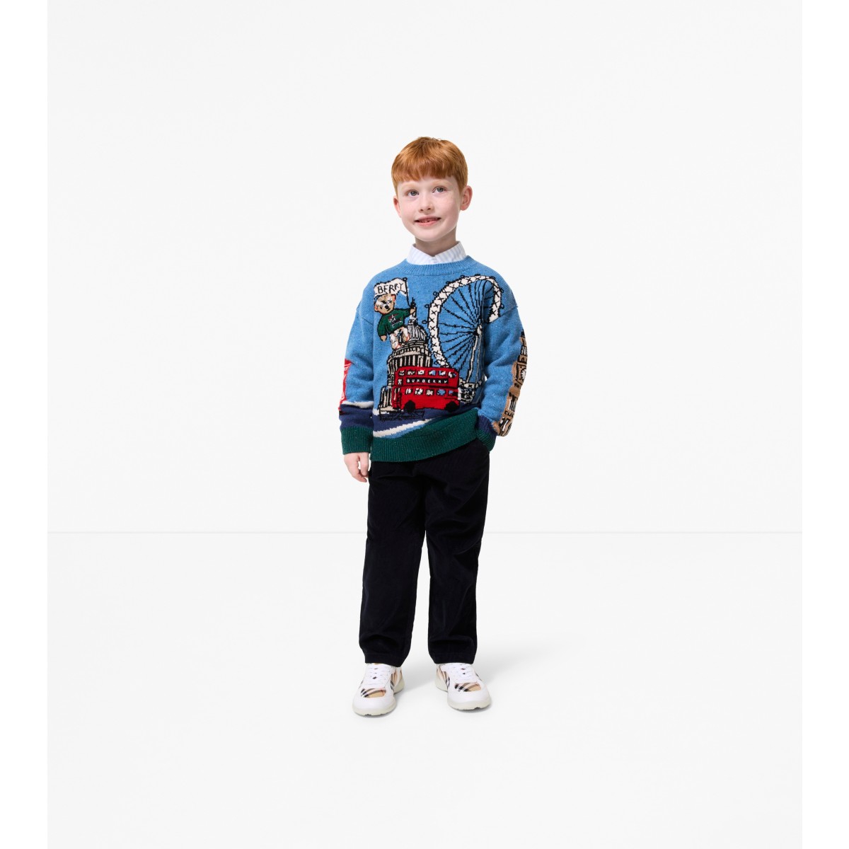  Check Trim Corduroy Trousers