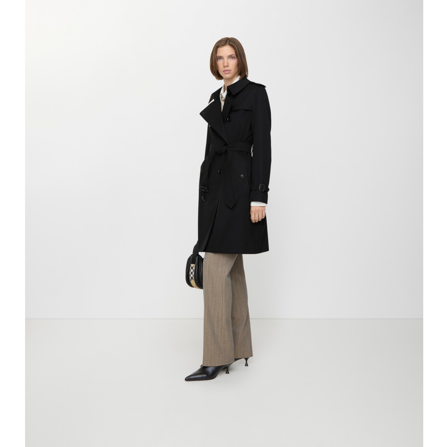 ミッドレングス ケンジントン ヘリテージ トレンチコート (ブラック