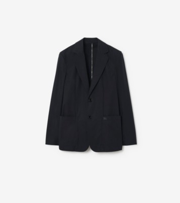 Technical Cotton Tailored Jacket in Navy - Men | Burberry® Official