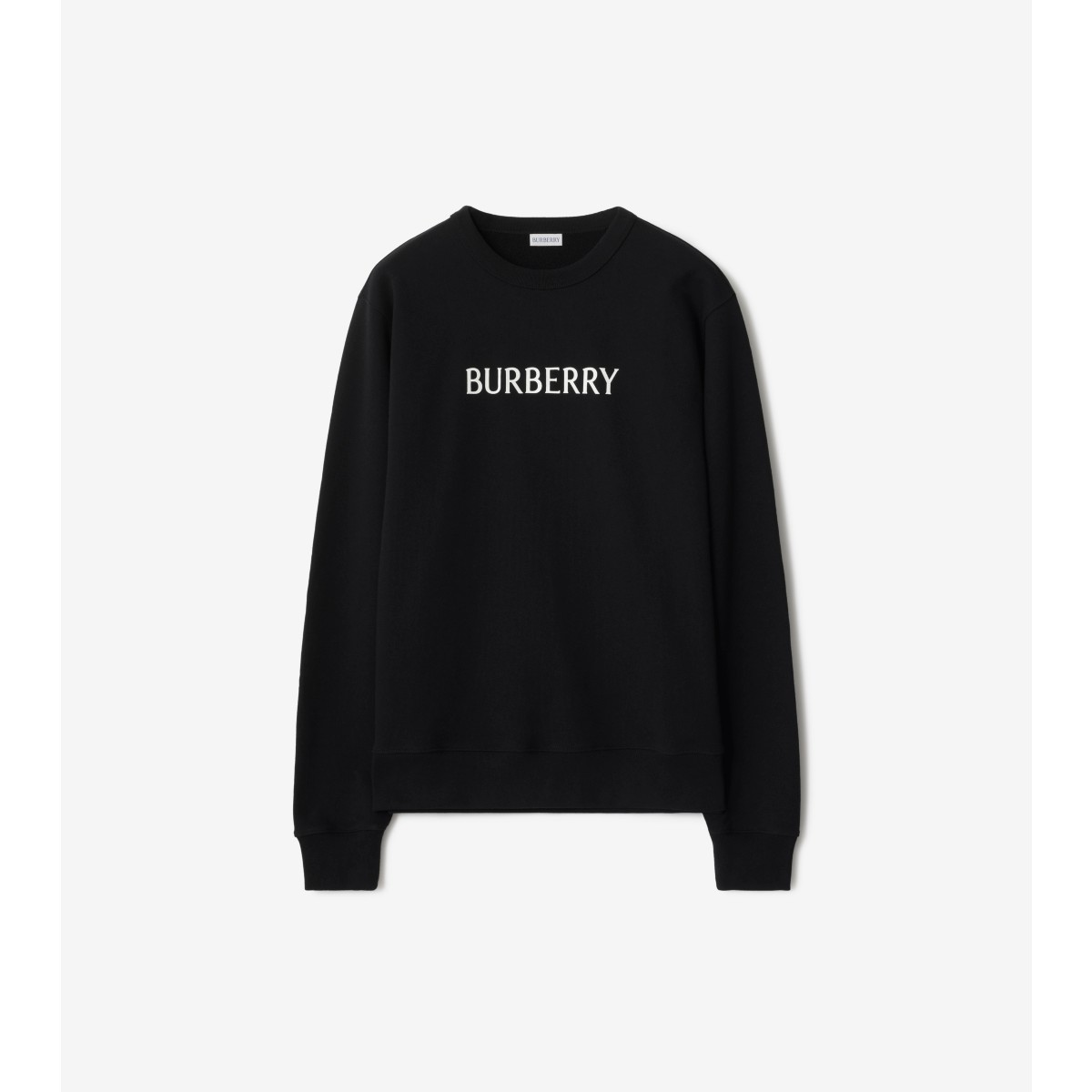 Burberry Black Slim Cotton Terry-effect Sweatshirt In Black
