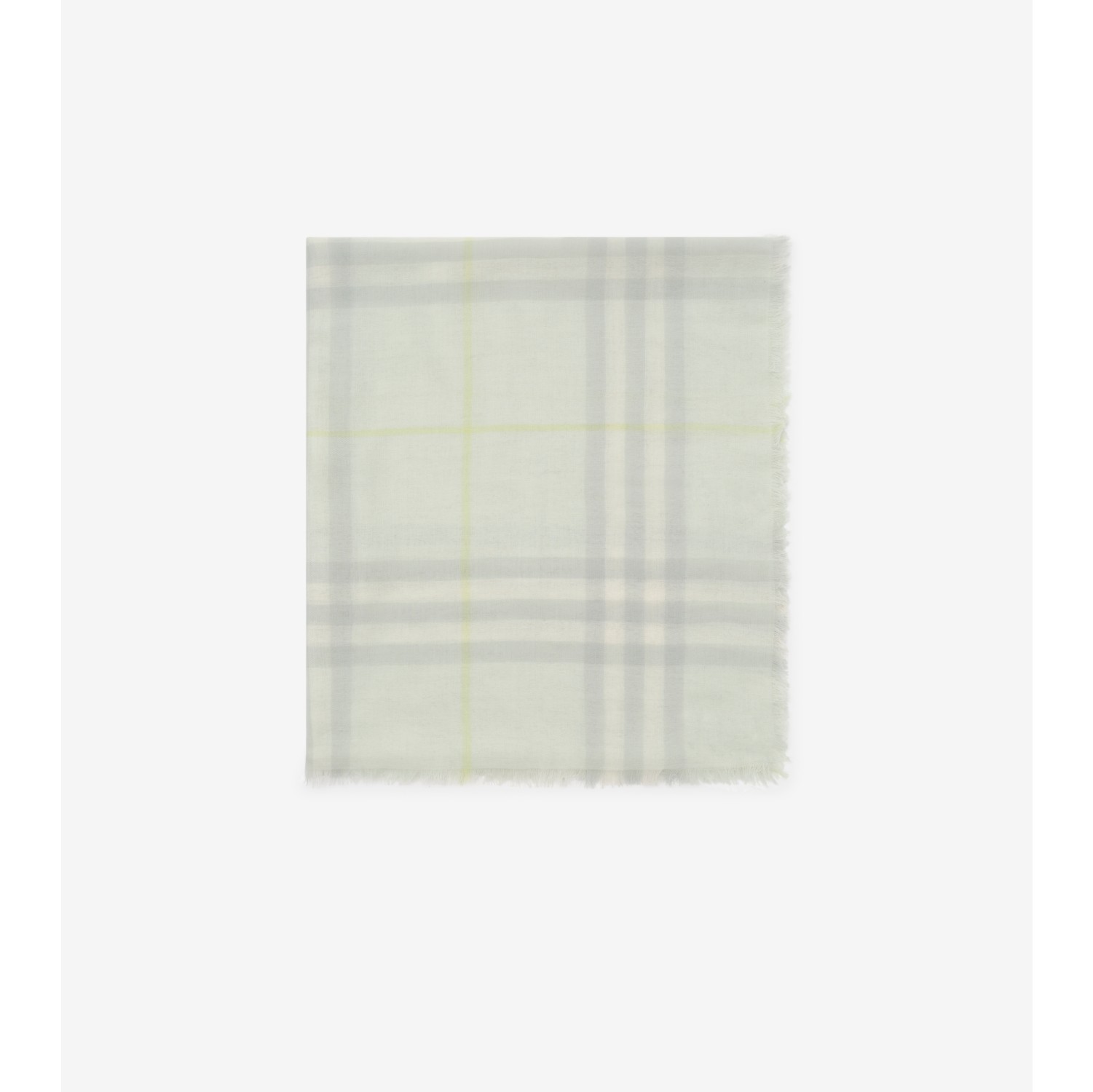Wide Check Wool Scarf
