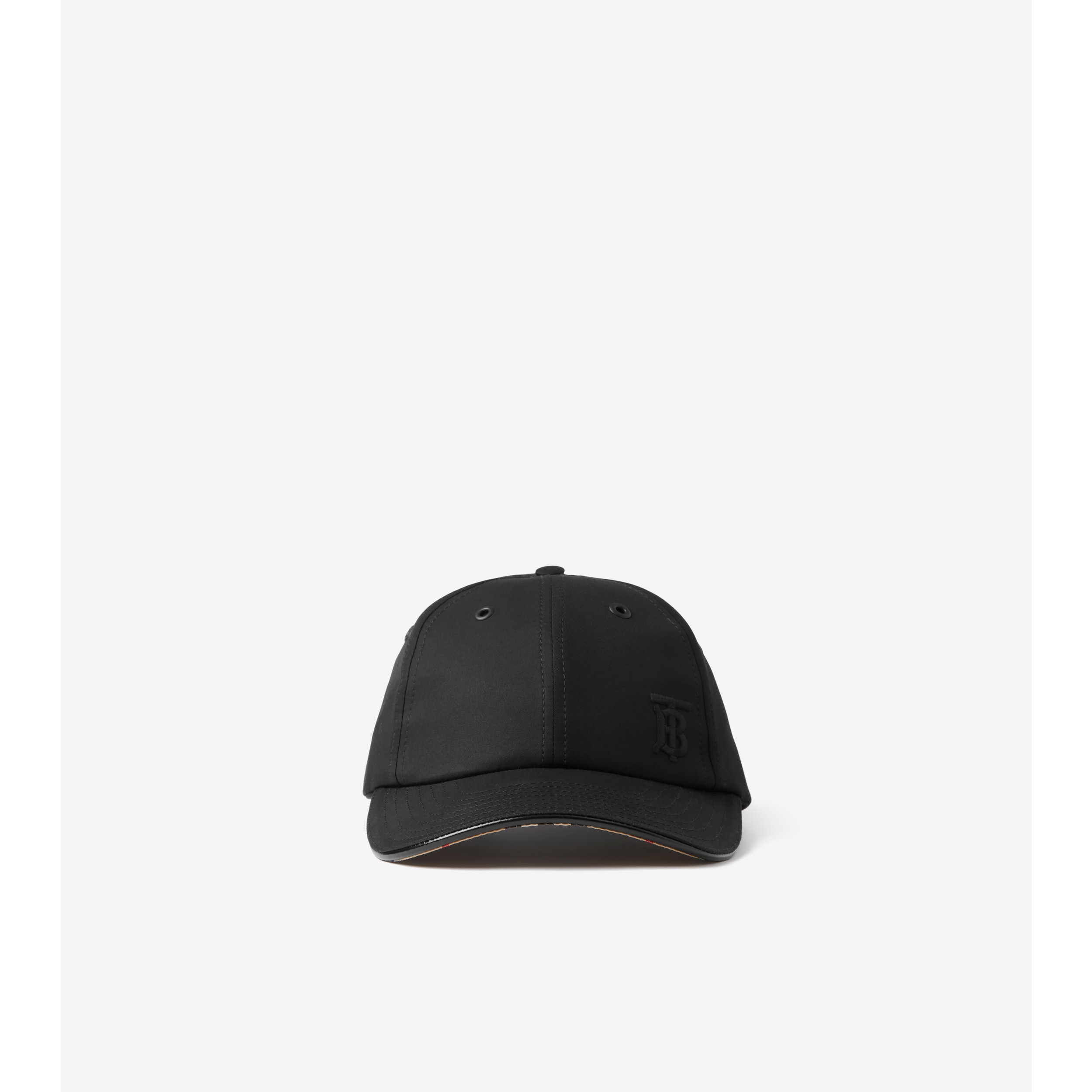 Monogram Motif Tropical Gabardine Baseball Cap in Black | Burberry