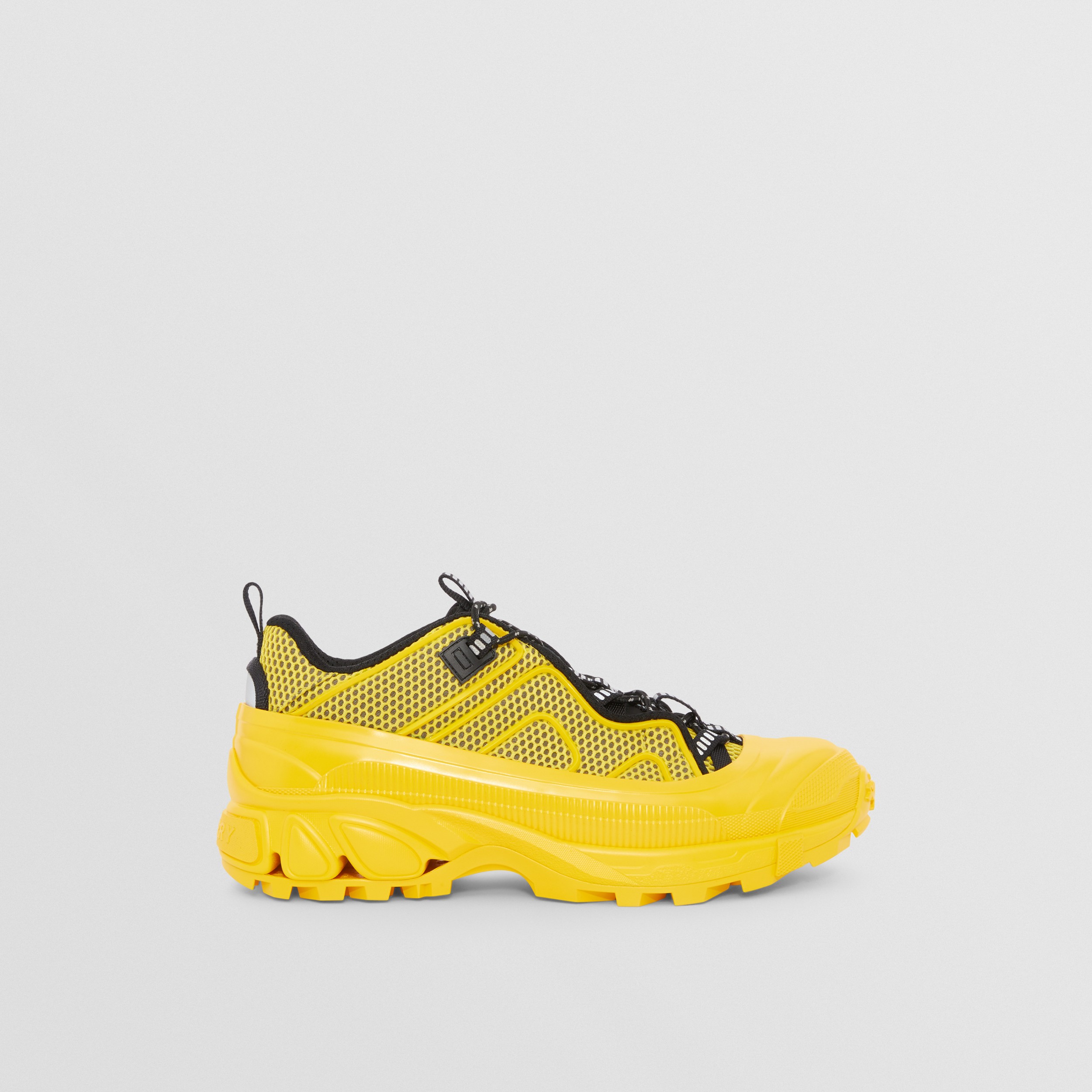Mesh and Nylon Arthur Sneakers in Neon Yellow - Men | Burberry® Official - 1