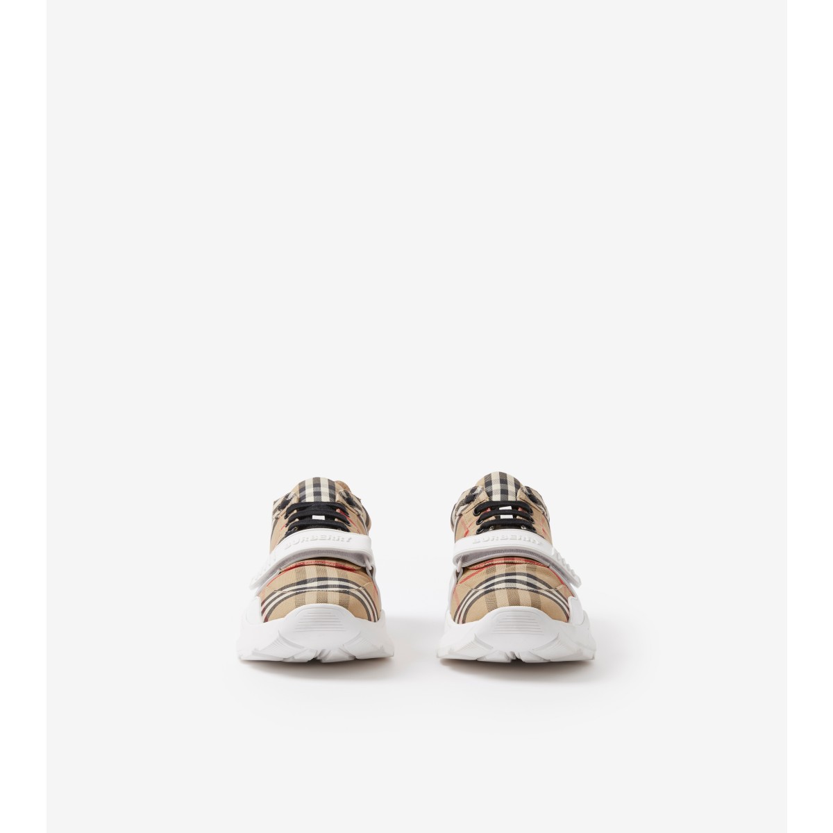  Check , Suede and Leather Sneakers