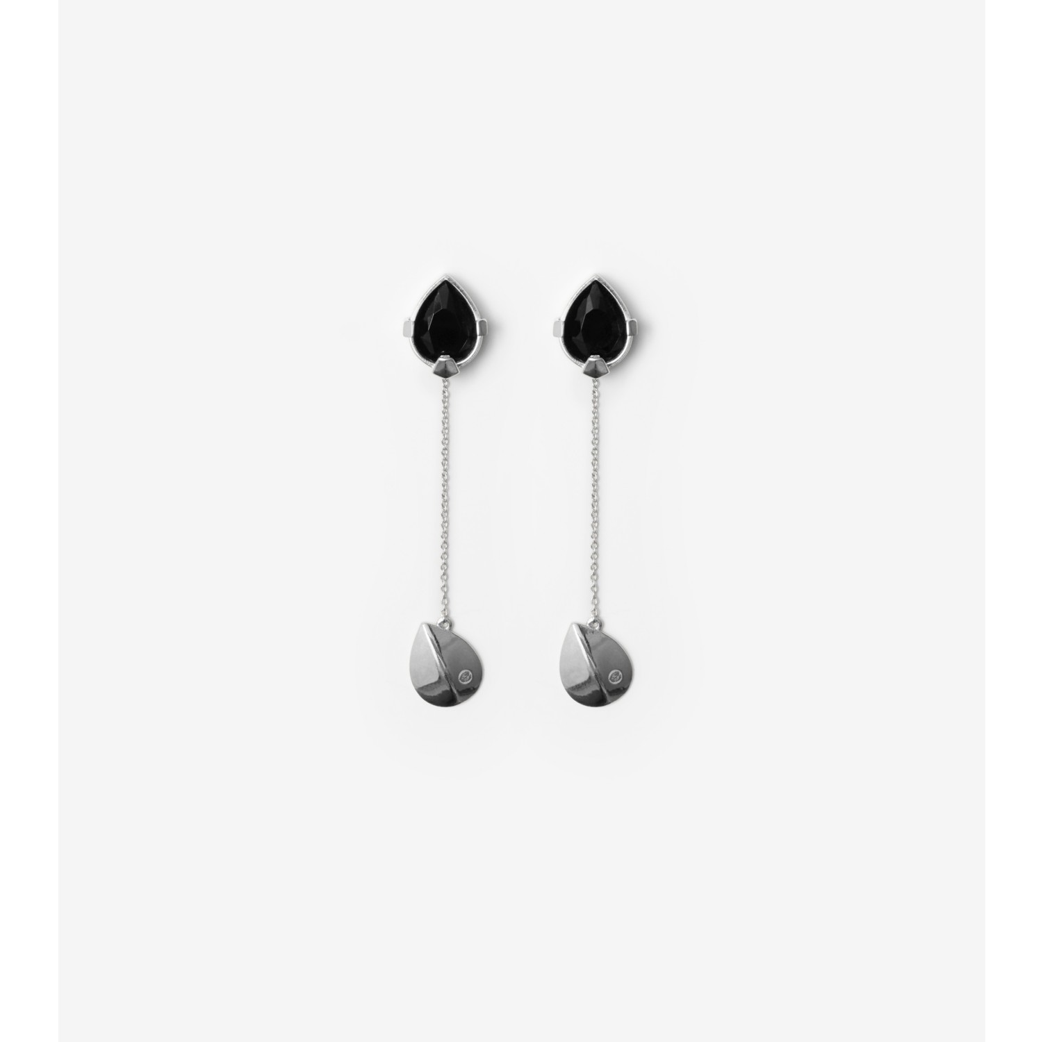 Onyx Shield Pendant Earrings in Silver/black - Women | Burberry® Official