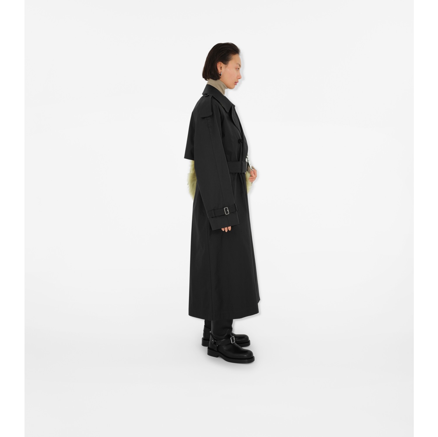 Long Gabardine Trench Coat