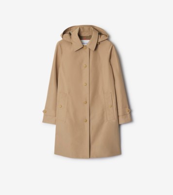 Mid-length Car Coat in Archive beige - Women | Burberry Mid-length Car Coat in Archive beige - Women | Burberry