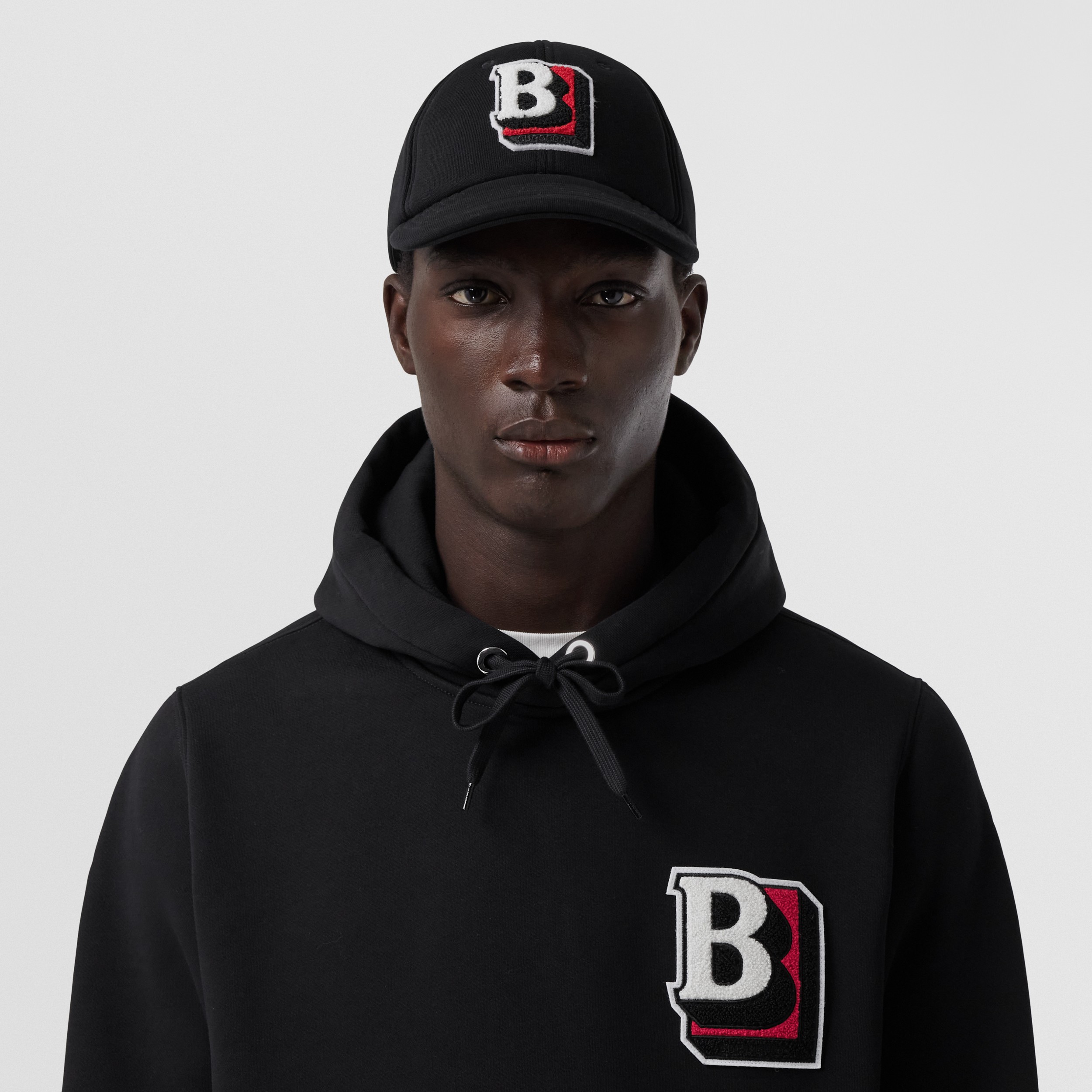 Letter Graphic Cotton Baseball Cap in Black/red | Burberry® Official - 4