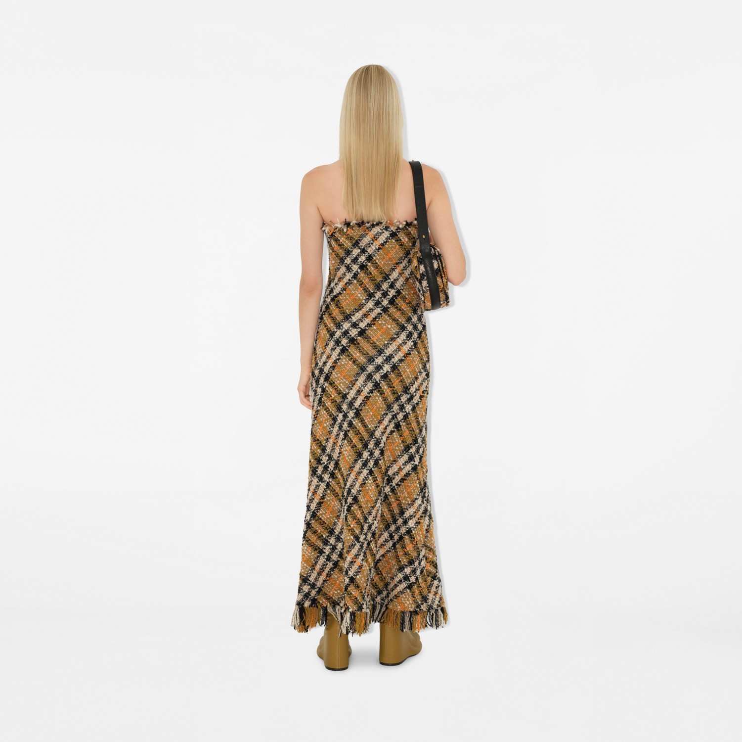 Check Wool Blend Dress in Pasture/black - Women, Nylon Check Wool Blend Dress in Pasture/black - Women, Nylon