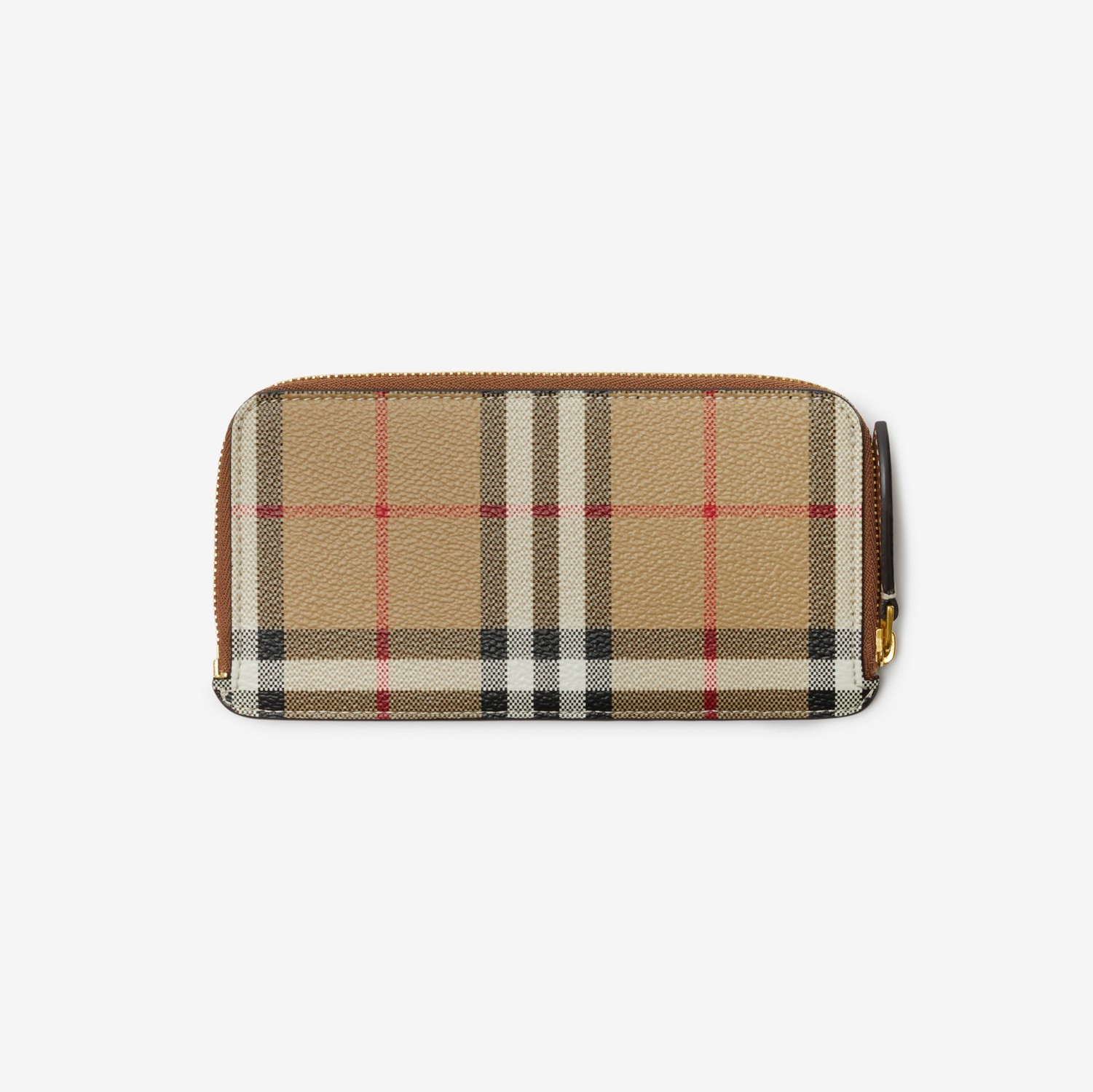 Large Check Zip Card Case