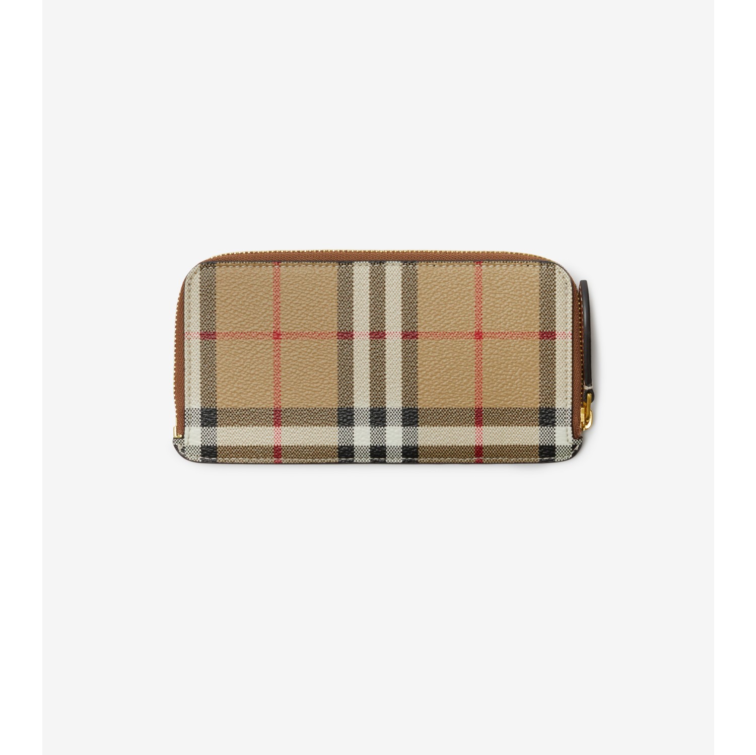 Large Check Zip Card Case in Archive beige - Women | Burberry 