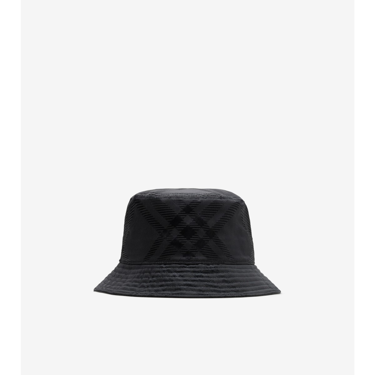 Burberry Check Nylon Blend Bucket Hat In Black | ModeSens