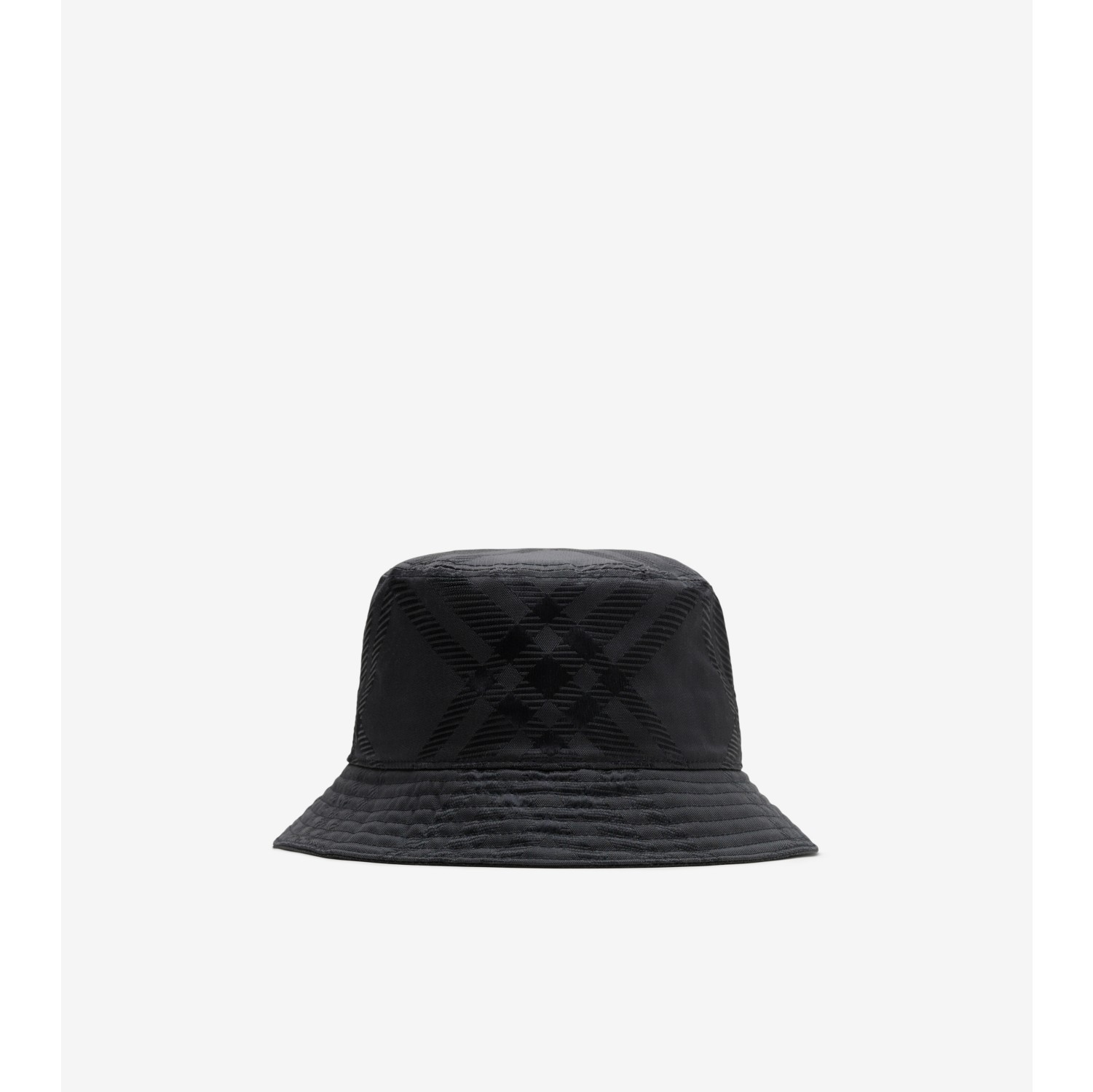 Check Nylon Blend Bucket Hat in Black Men Burberry Official