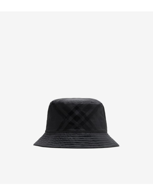 Check Nylon Blend Bucket Hat