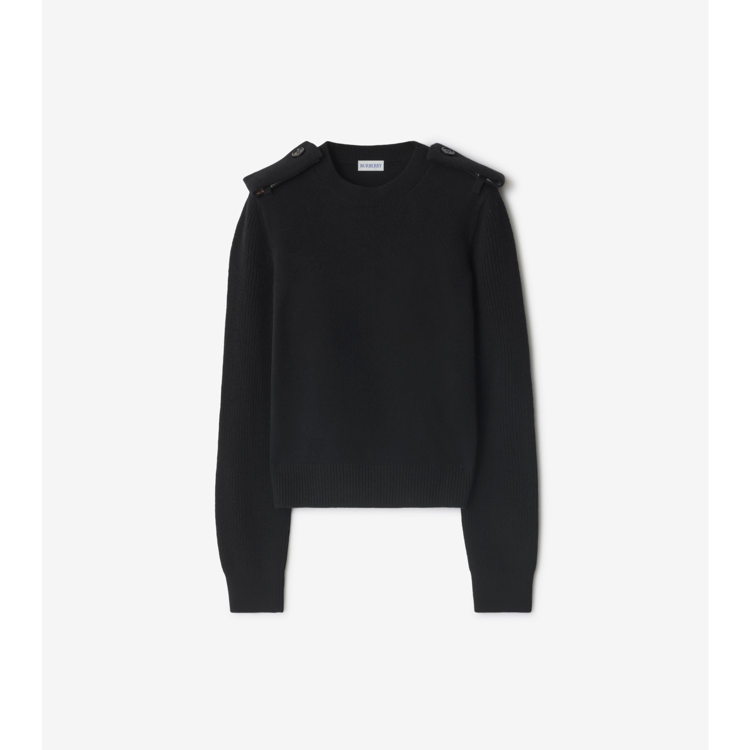 Suéter em mescla de lã e cashmere com dragonas em Check
