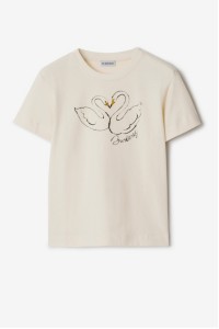 Boxy Swan Cotton T-shirt in Soap