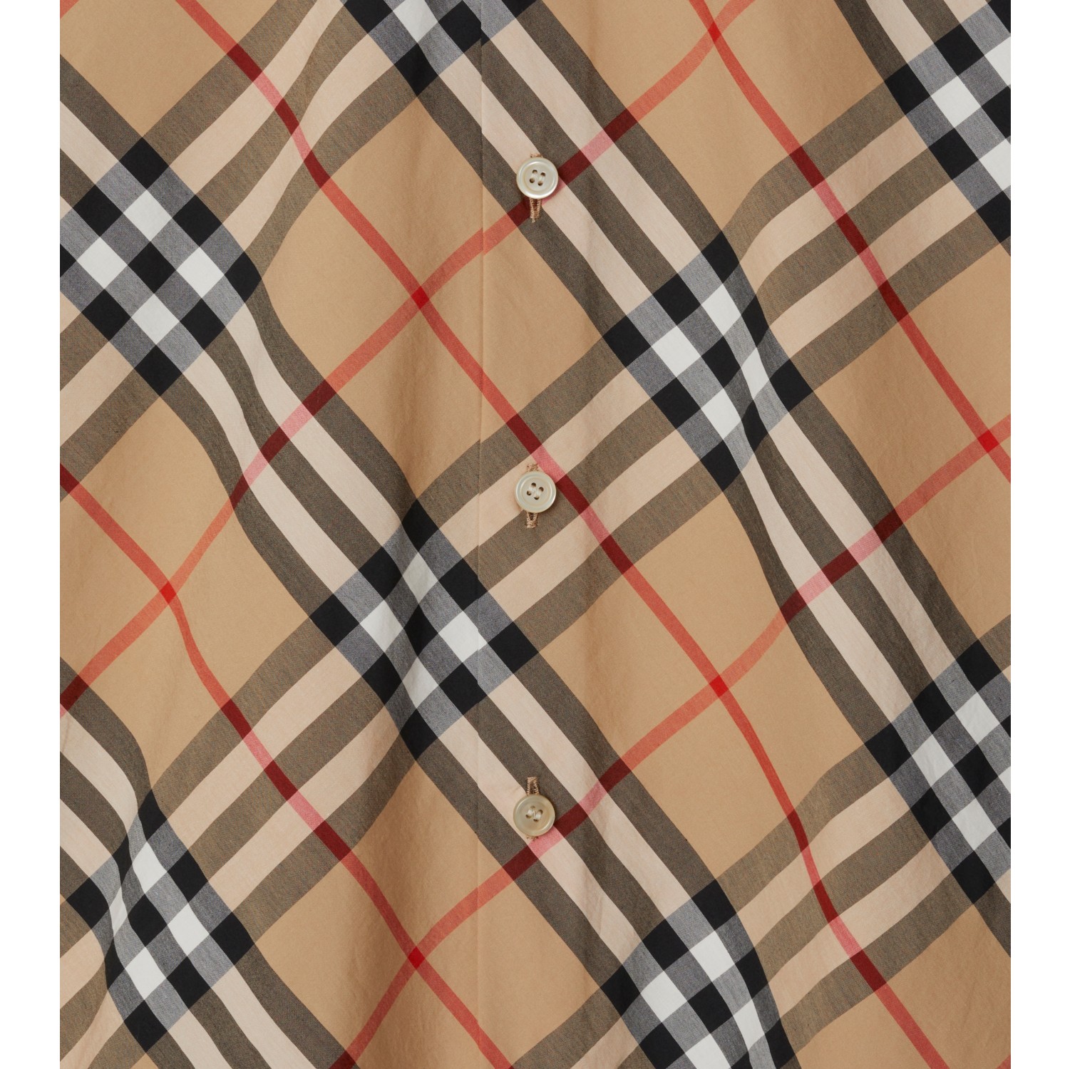 Slim Fit Check Cotton Shirt in Sand - Women | Burberry® Official