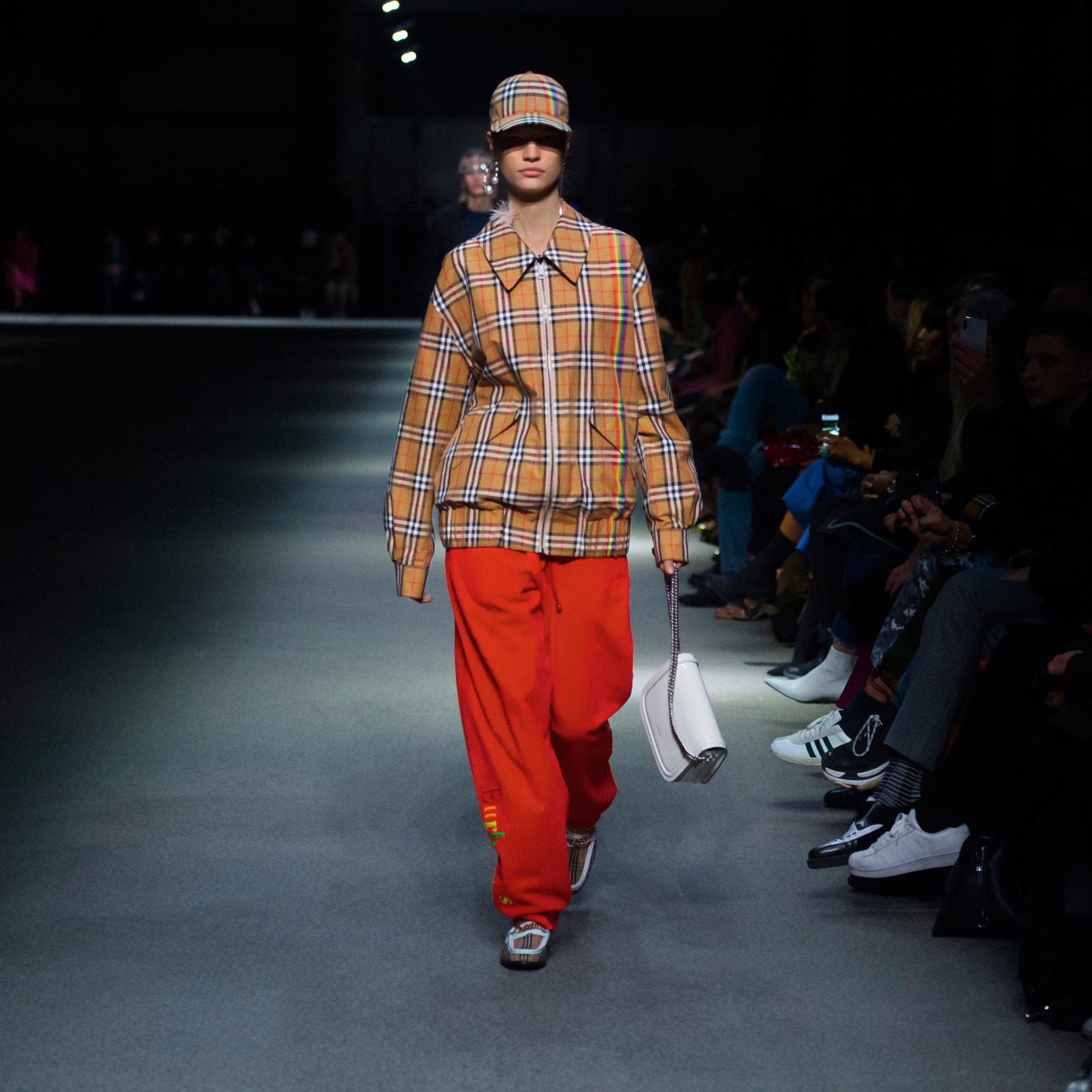 Rainbow Vintage Check Harrington Jacket in Antique Yellow/rainbow